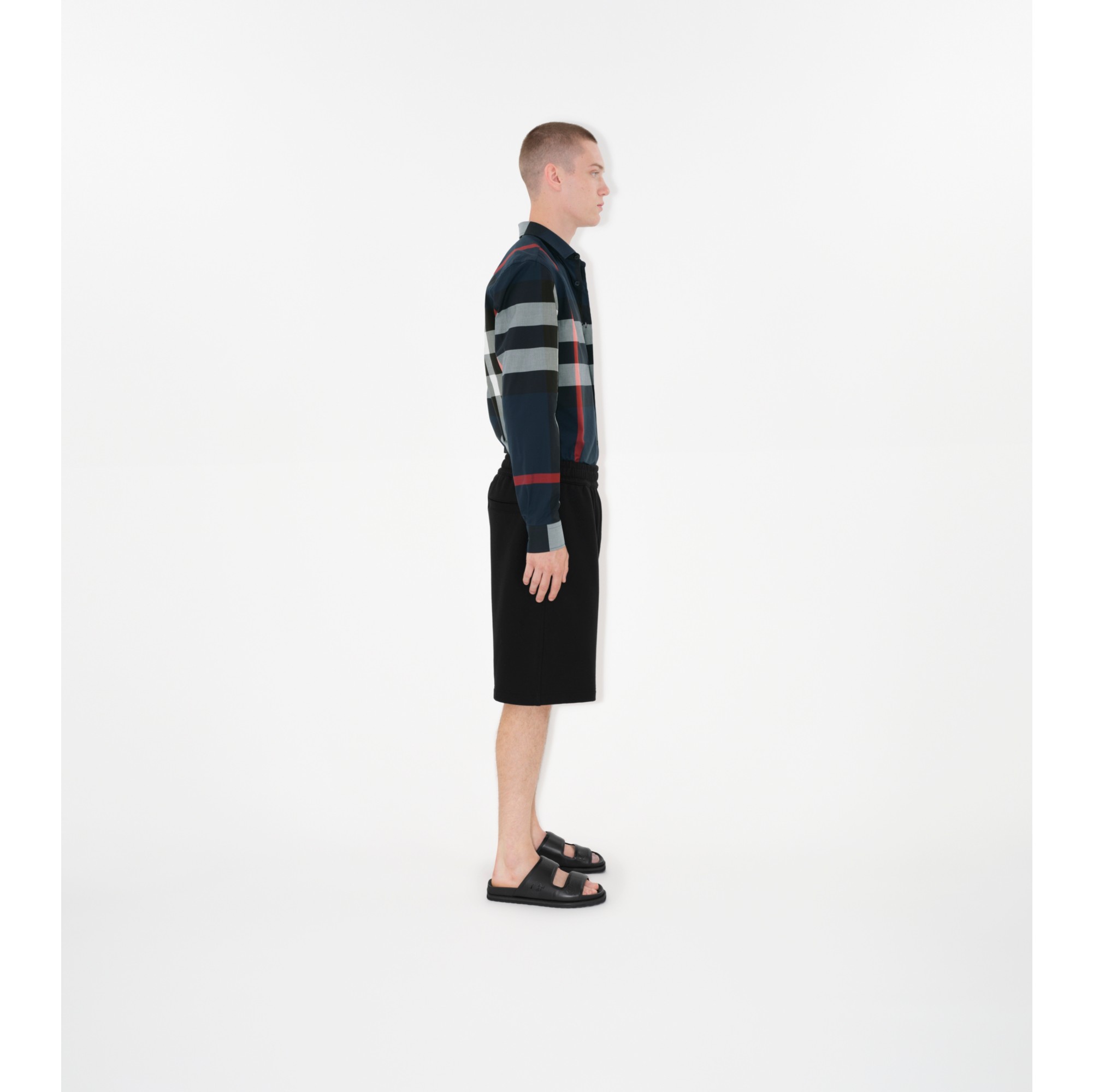 ストレッチコットン シャツ (ネイビー) - メンズ, コットン | Burberry®公式サイト