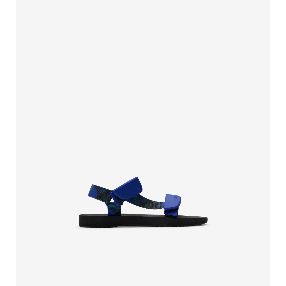 Shop Burberry Check Trek Sandals In Bright Navy