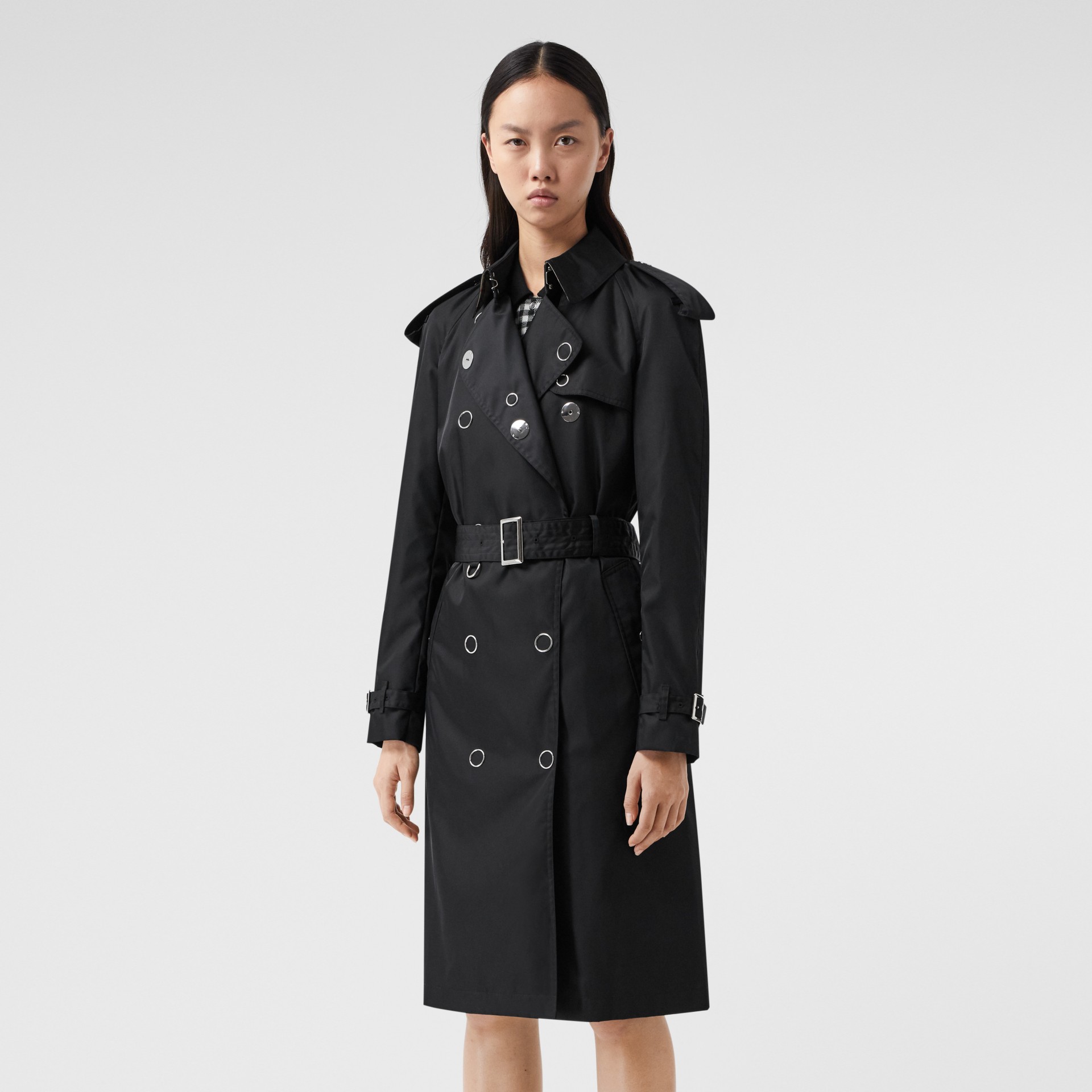 Press-stud Detail ECONYL® Trench Coat in Black - Women | Burberry ...