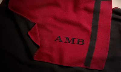 Check Wool and Cashmere Blanket Poncho Oxblood Burberry