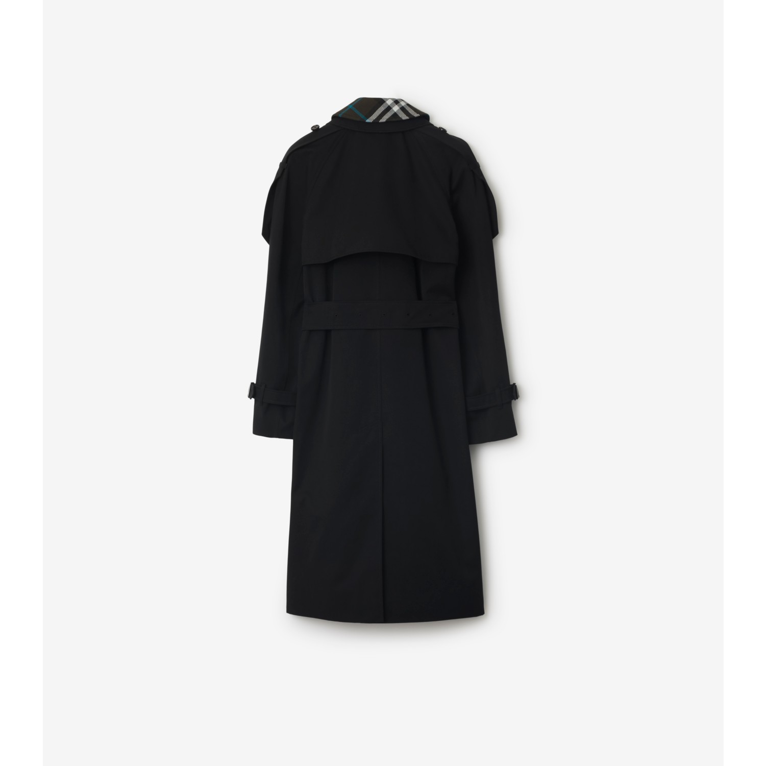 Long Detachable Collar Gabardine Trench Coat