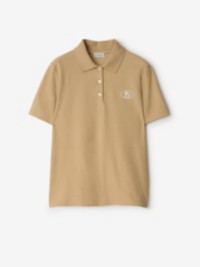 Cotton Polo Shirt in colour Flax