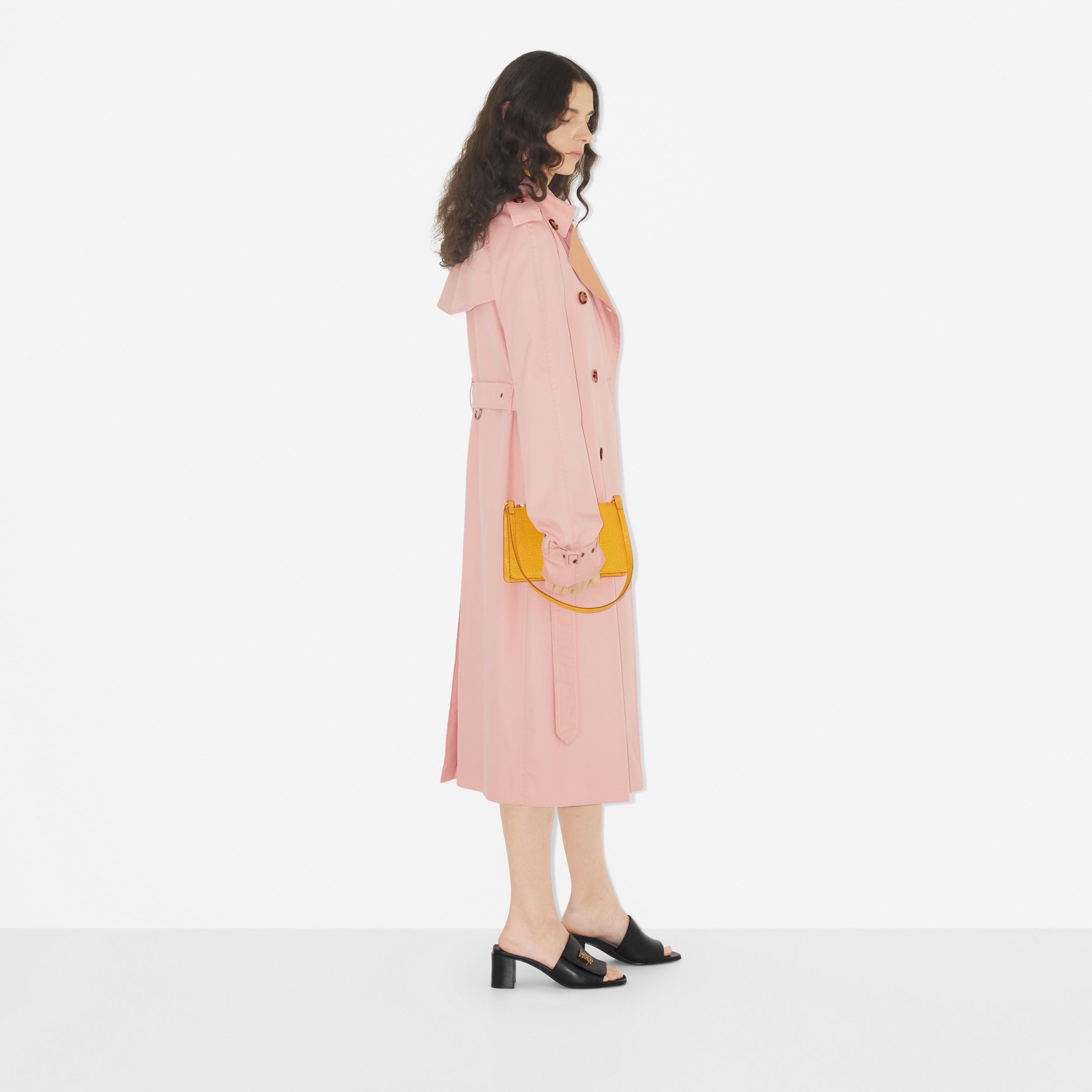 Cotton Gabardine Trench Coat in Sorbet Pink | Burberry® Official - 3