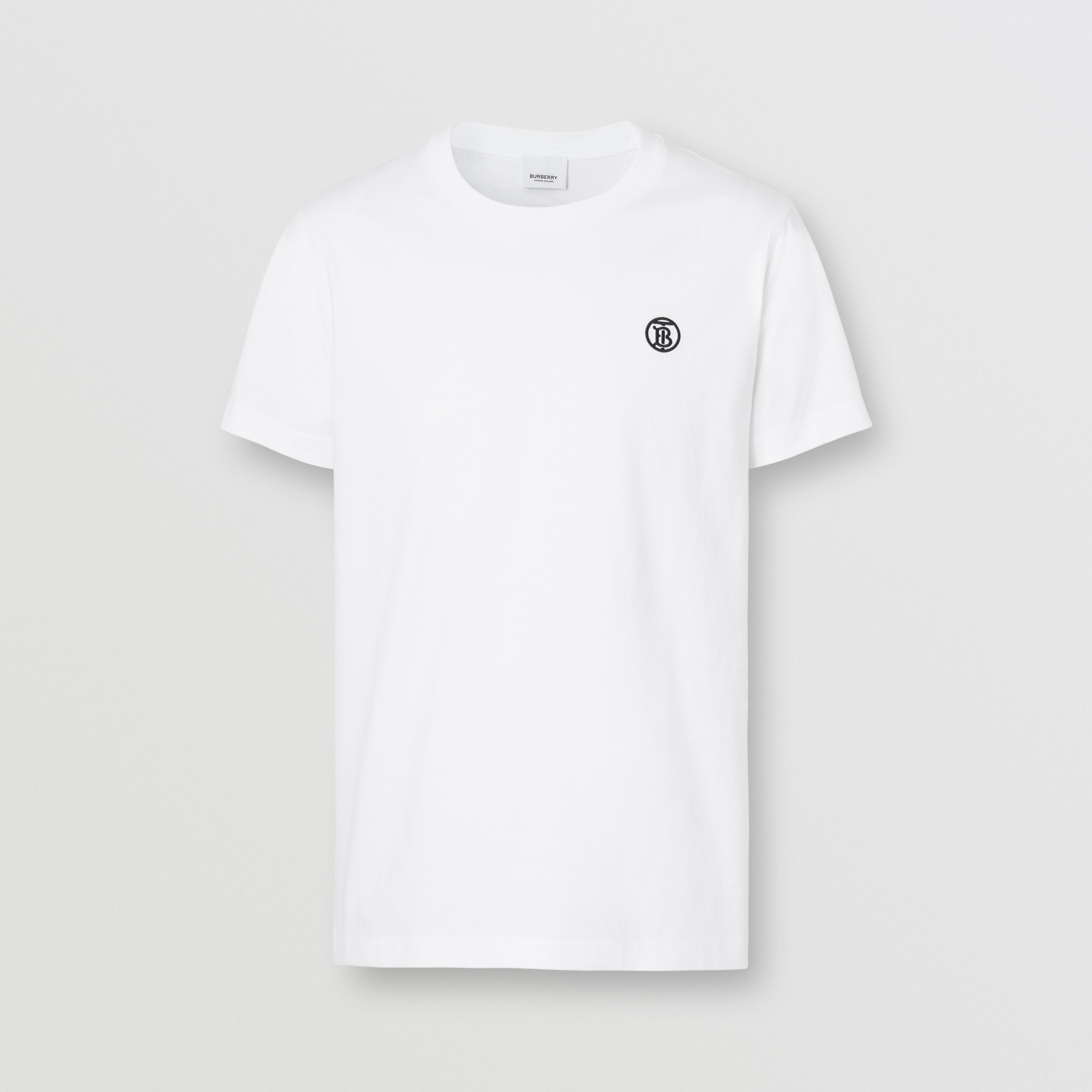Monogram Motif Cotton T-shirt in White - Men | Burberry® Official - 1