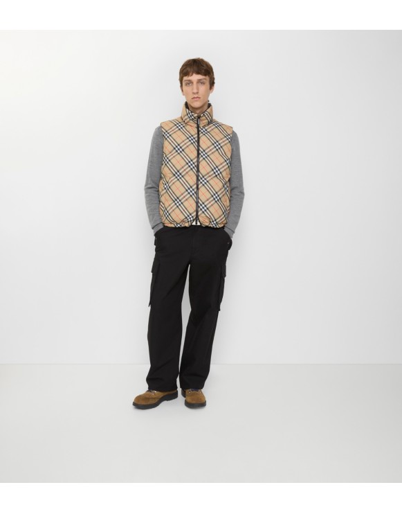 Reversible Check Puffer Gilet