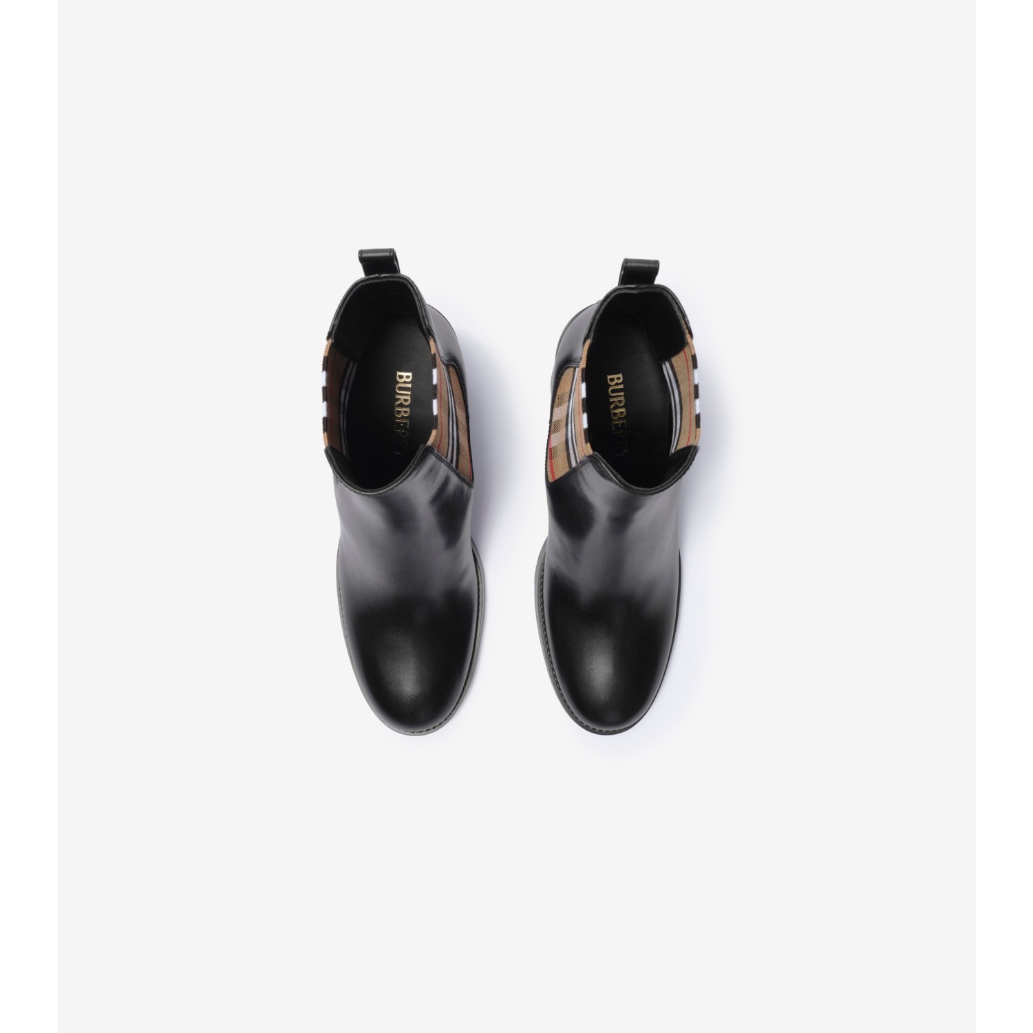 Leather Hampstead Heel Boots in Black - Women | Burberry® Official