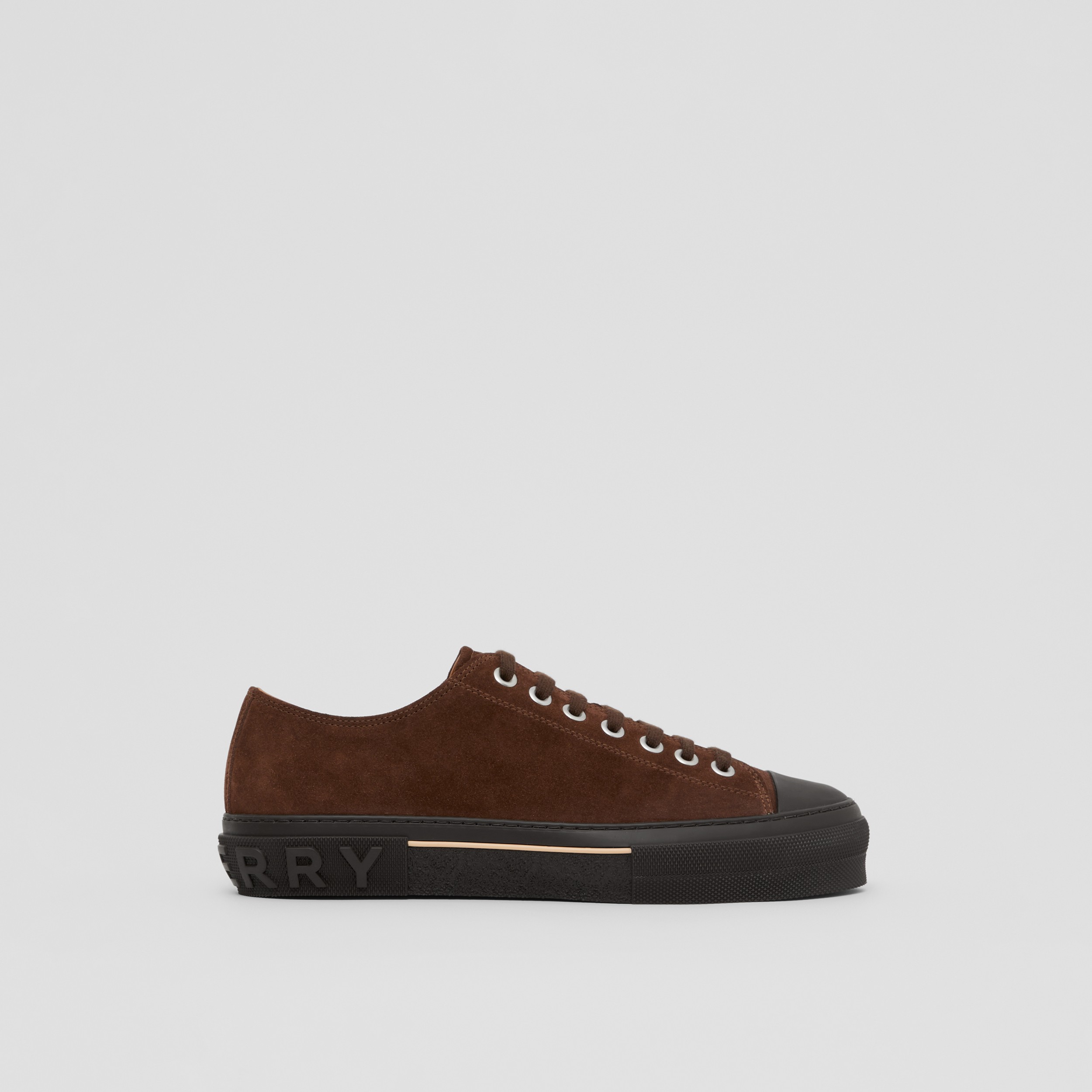 Sneakers en cuir velours à logo (Marron) - Homme | Site officiel Burberry® - 1