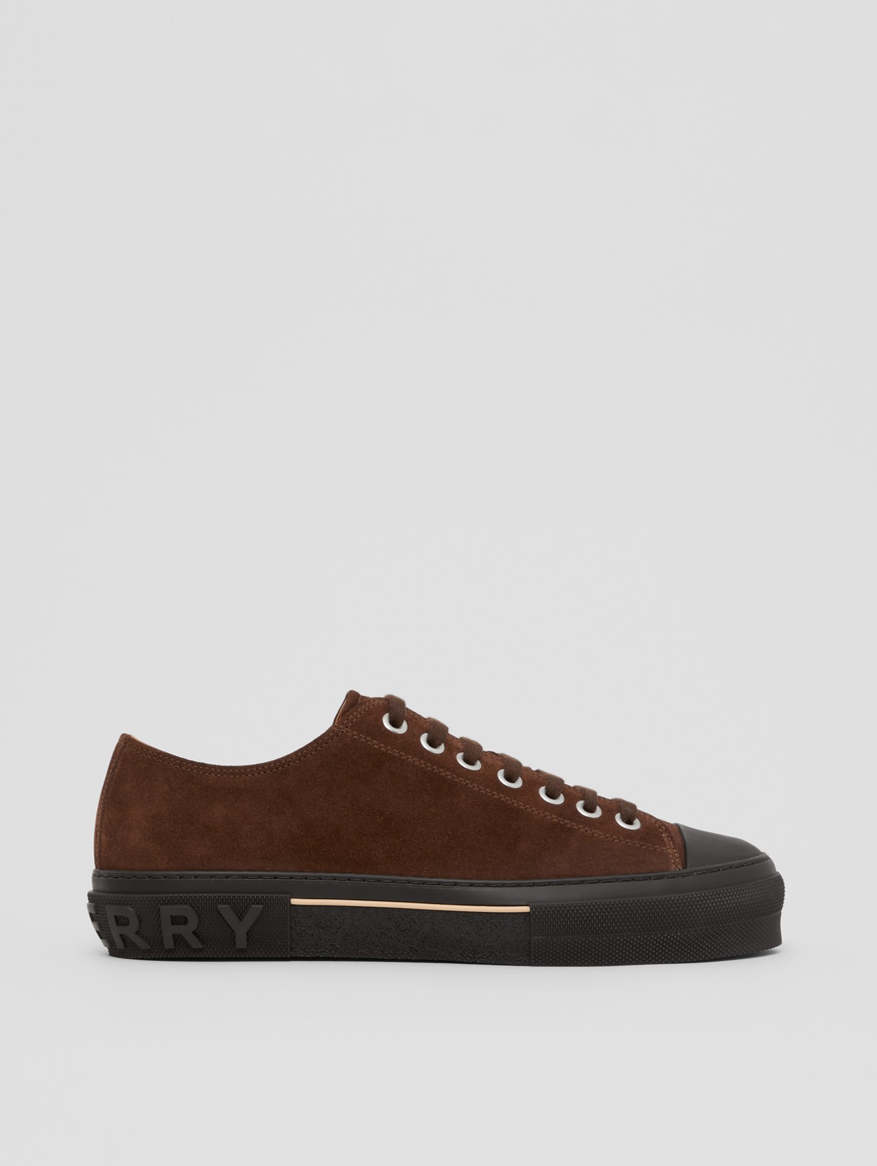 Mens Shoes Trainers Low-top trainers Burberry Check Cotton And Leather Sneakers in Brown for Men 