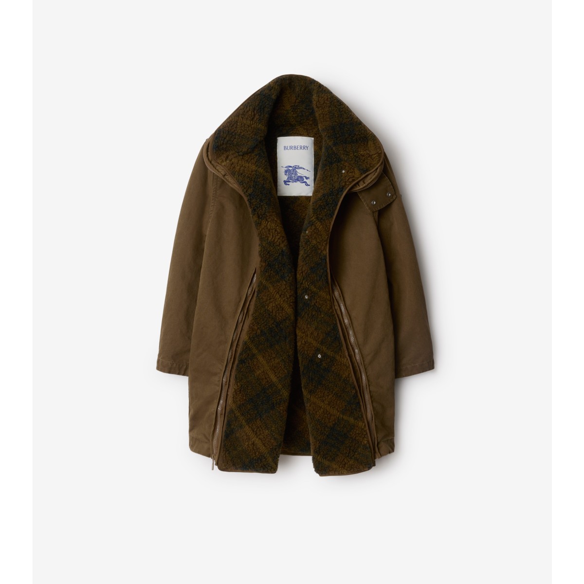 Burberry Detachable Warmer Cotton Parka In Bison