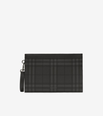 City Check Zip Pouch in Iron grey - Men, Cotton, Technical