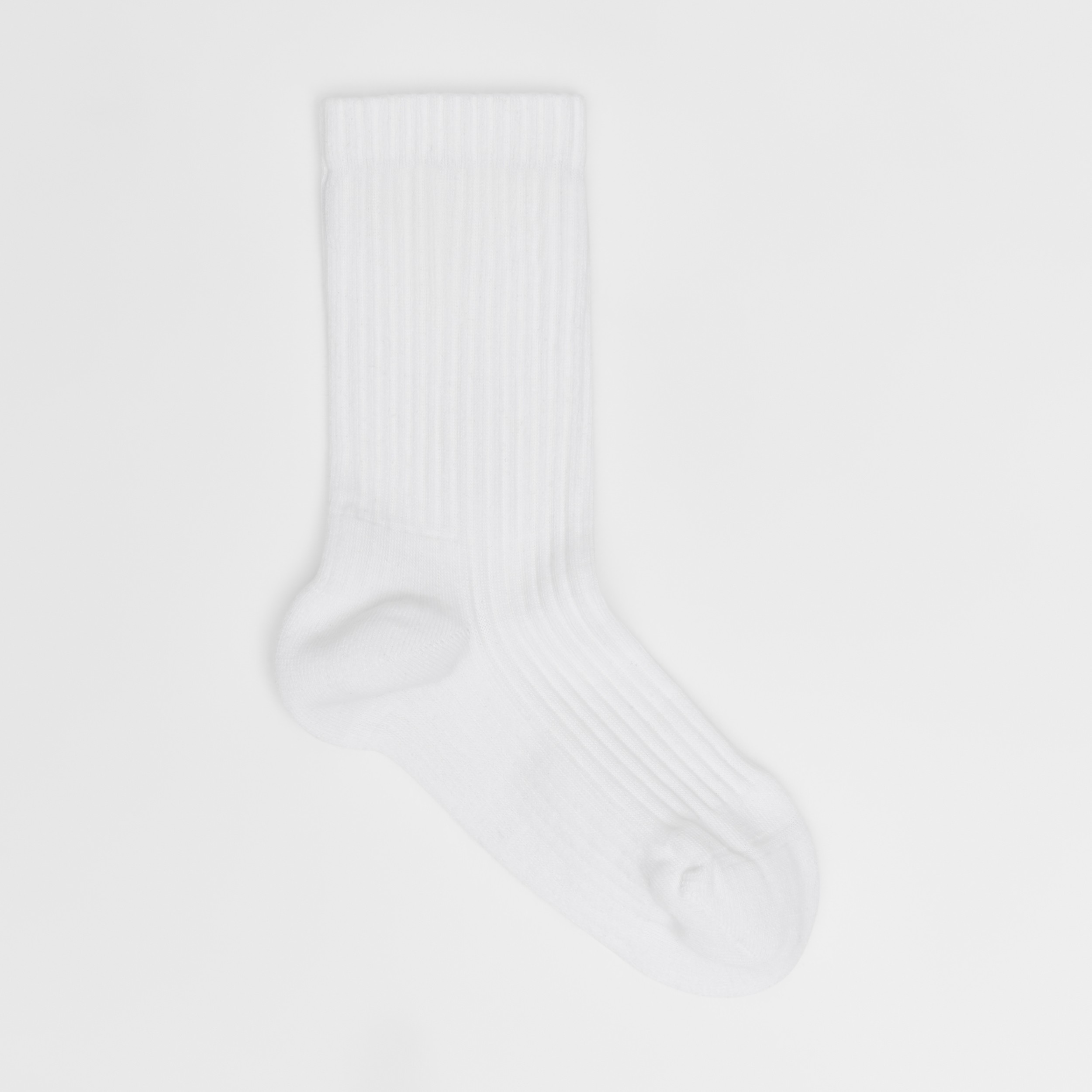 Logo Intarsia Technical Stretch Cotton Socks in White | Burberry® Official - 4