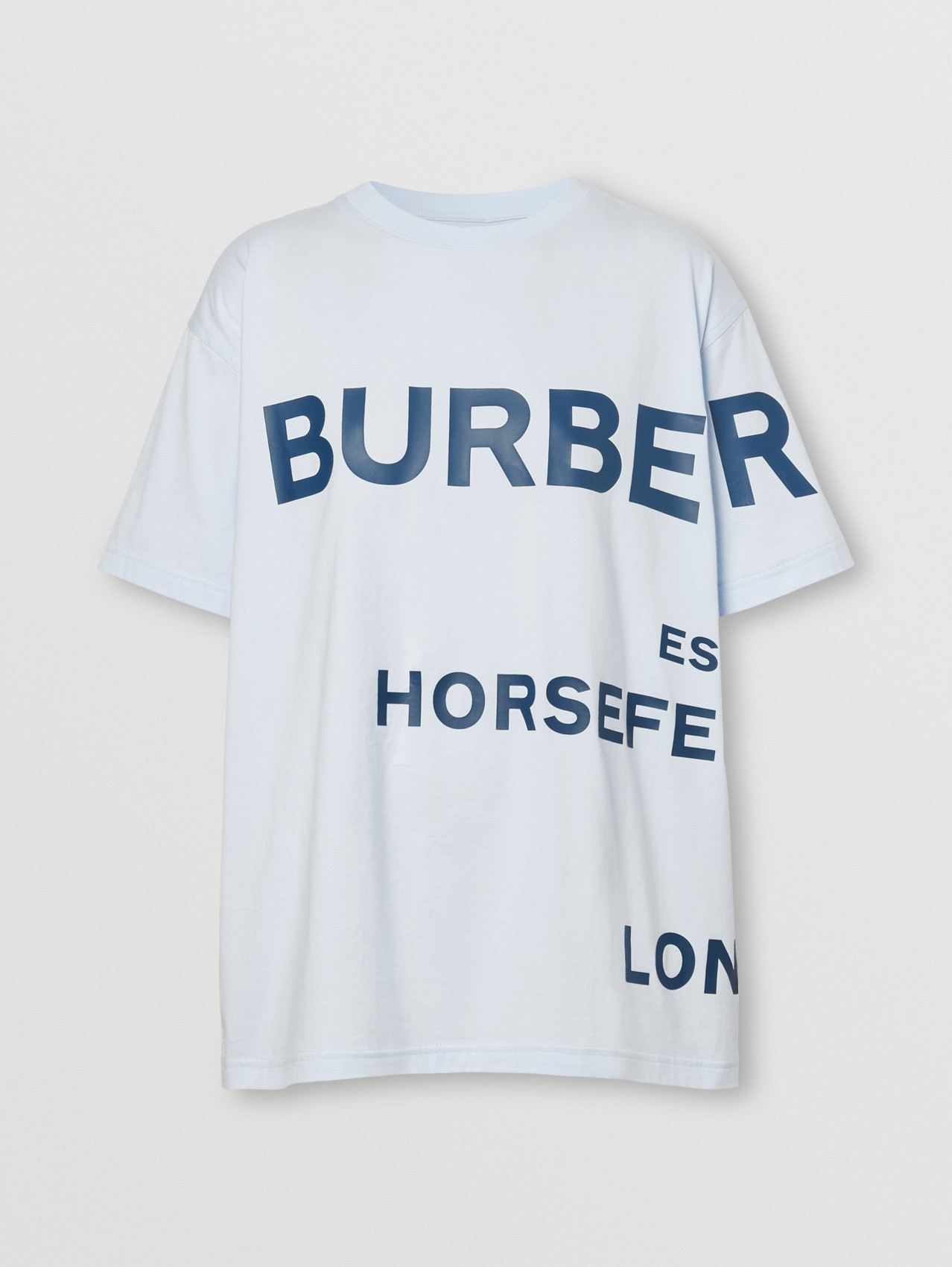 Horseferry Print Cotton Oversized T-shirt in Pale Blue