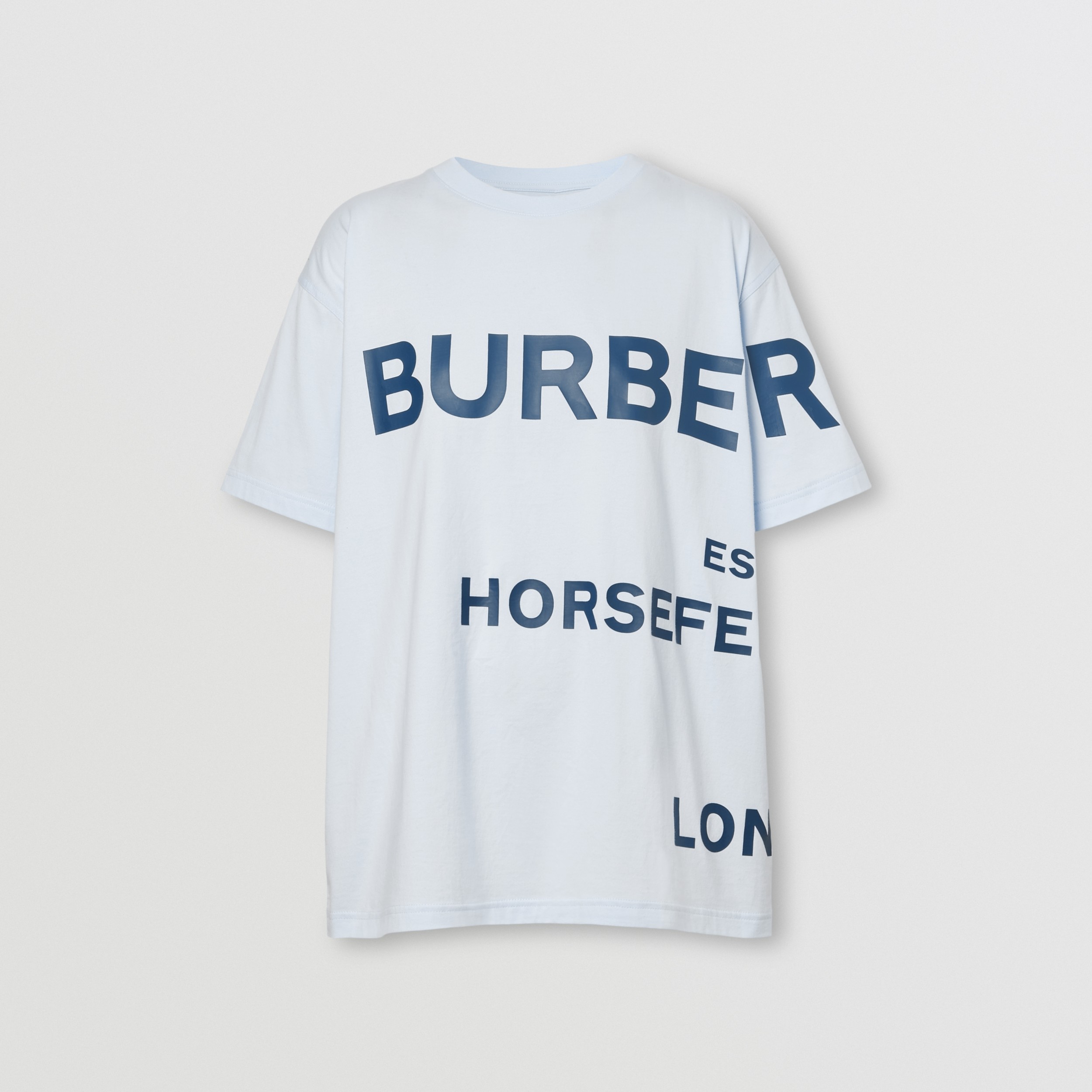 Horseferry Print Cotton Oversized T-shirt in Pale Blue - Women ...