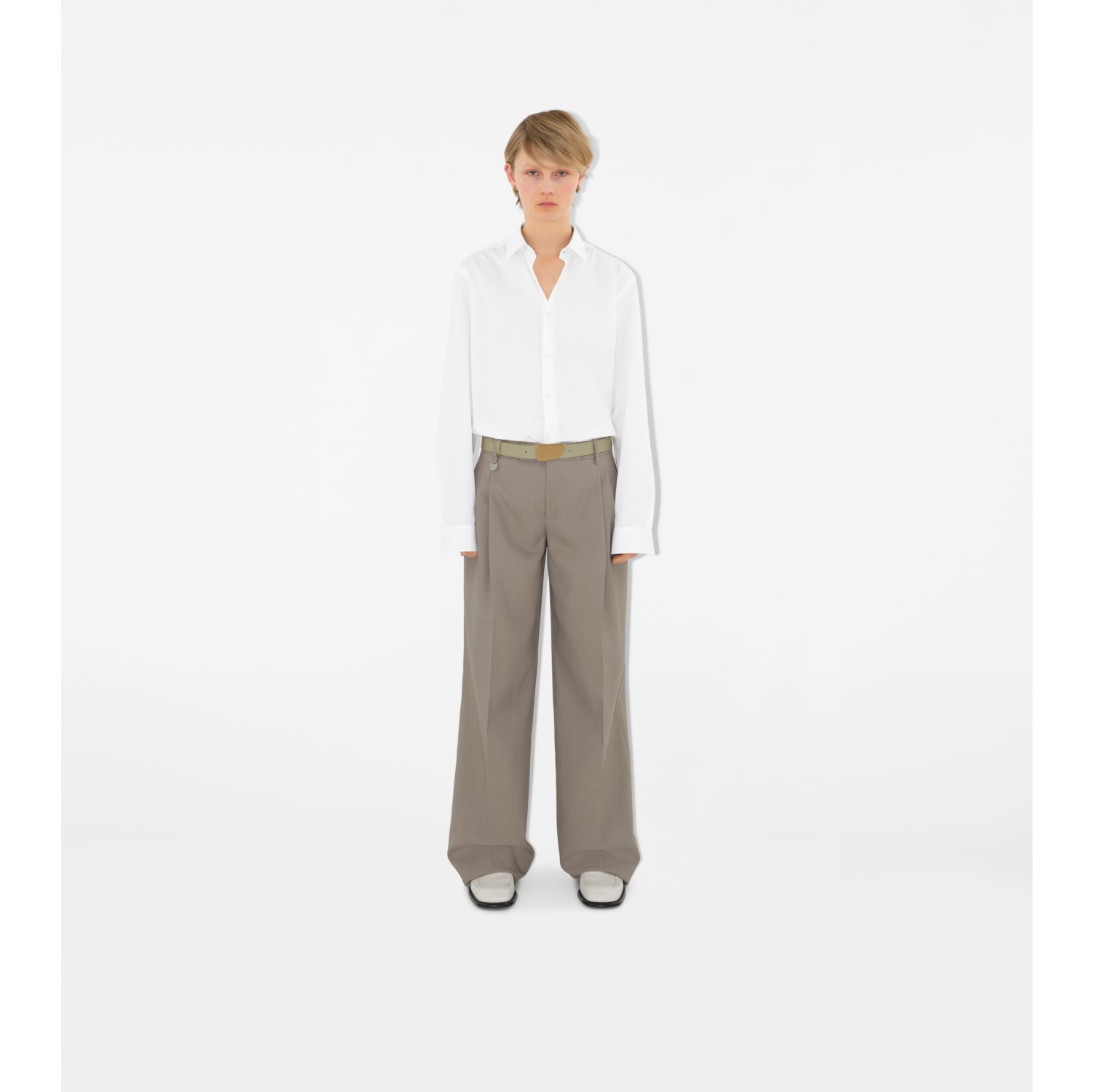 Leather Shield Belt in Hunter - Women | Burberry® Official