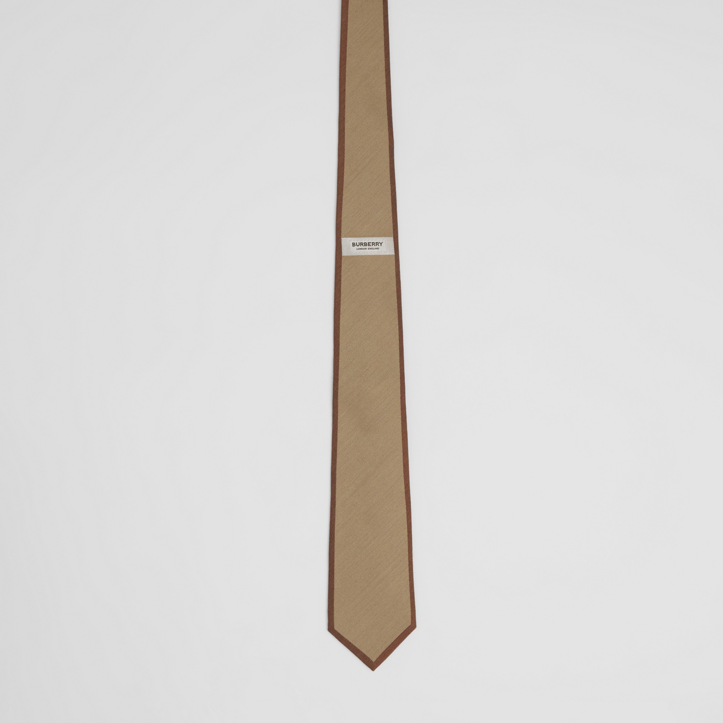 Classic Cut Logo Detail Wool Silk Tie in Camel - Men | Burberry® Official - 4