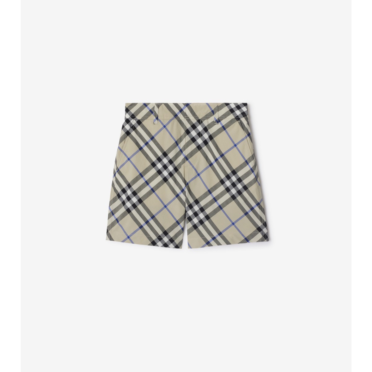 Shop Burberry Childrens Check Cotton Shorts In Lichen