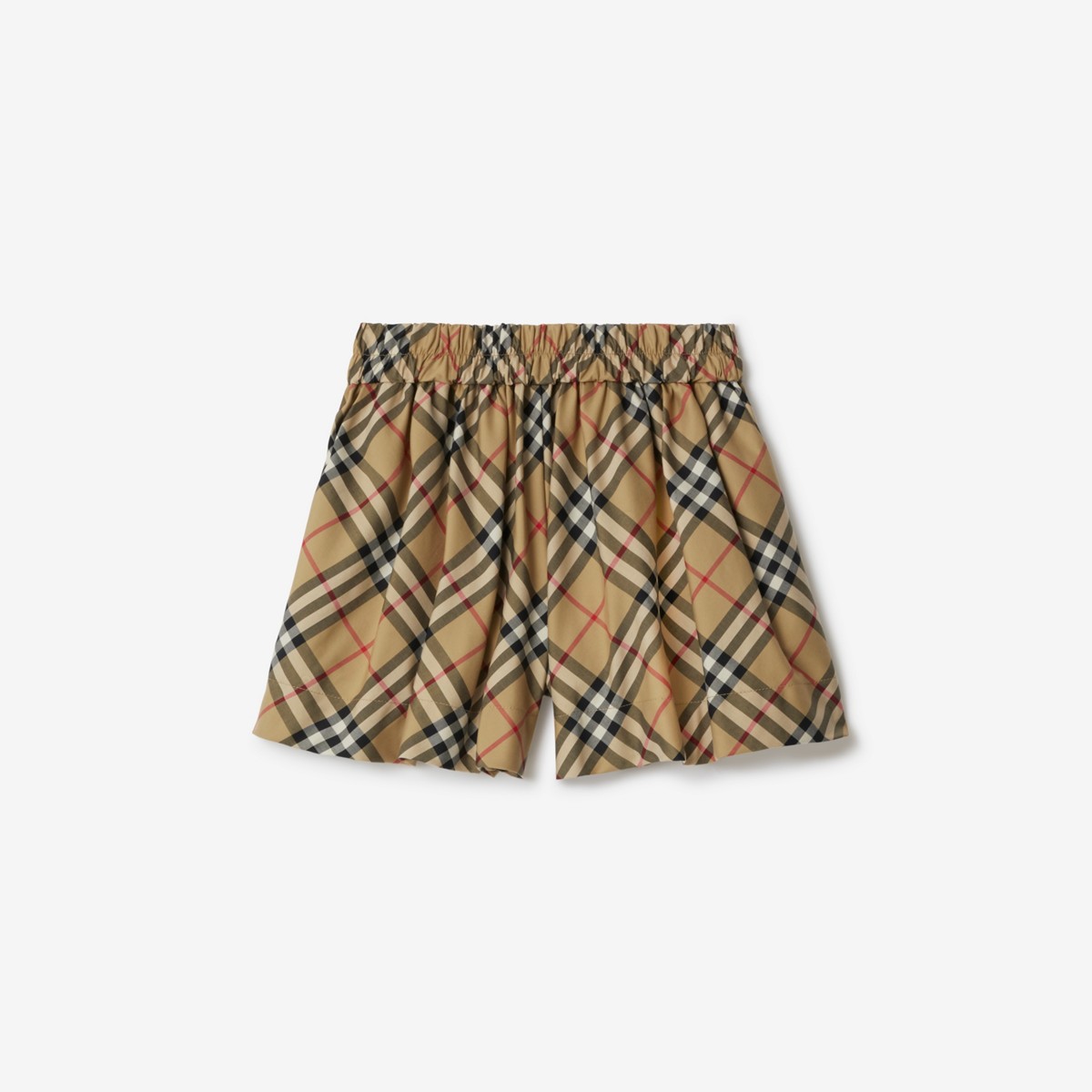 Shop Burberry Childrens Check Stretch Cotton Shorts In Archive Beige