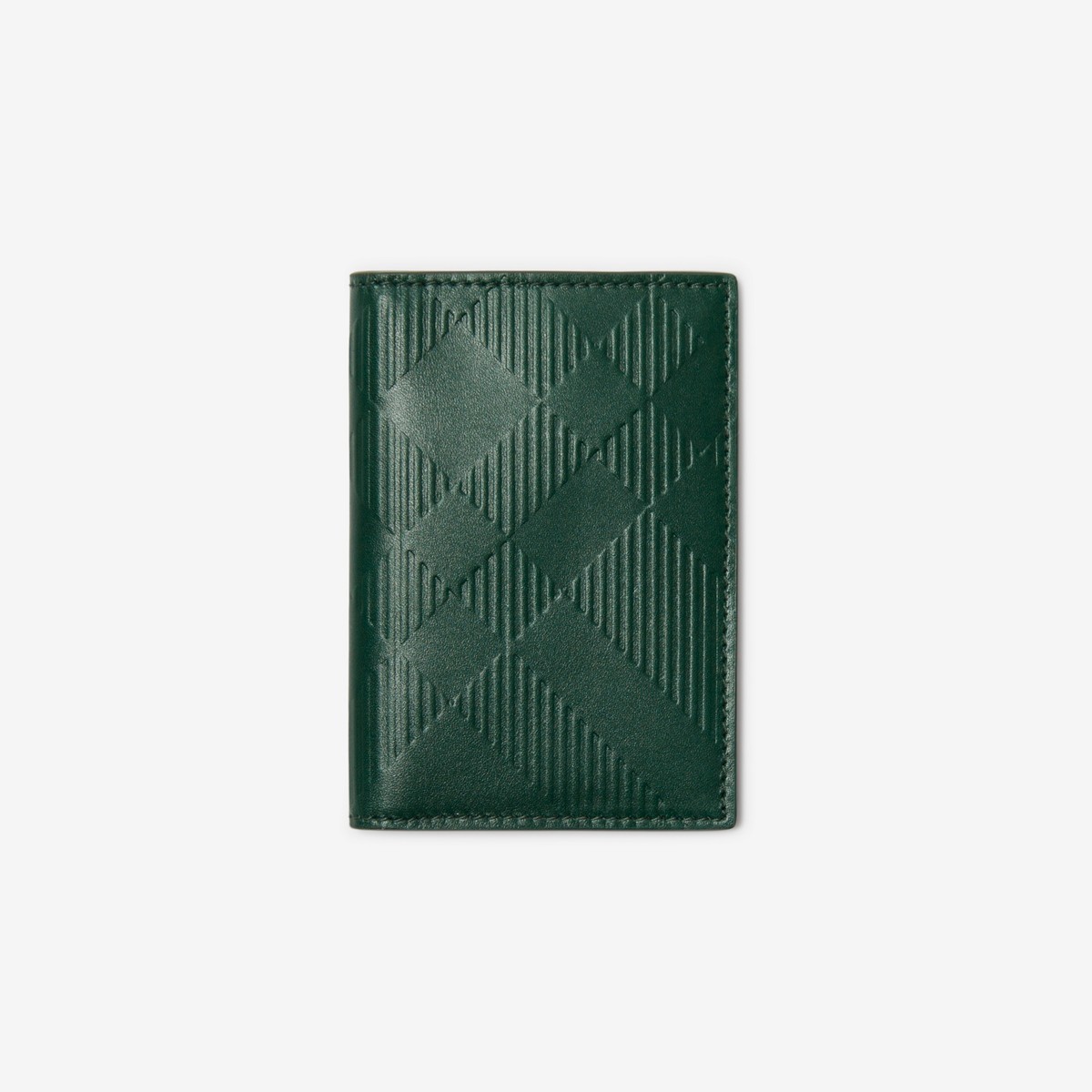 Burberry Check Leather Folding Card Case In Vine