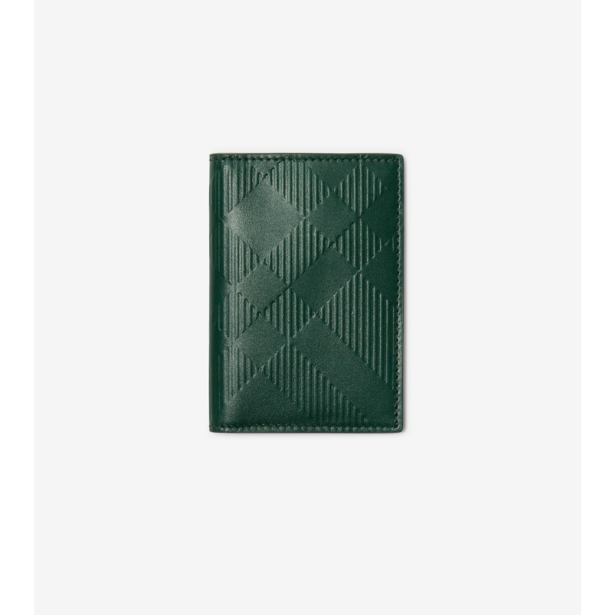 Burberry Check Leather Folding Card Case In Vine