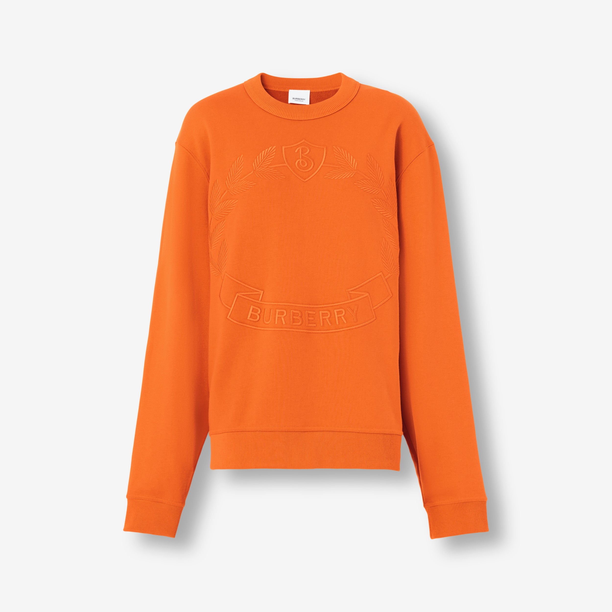 Embroidered Oak Leaf Crest Cotton Sweatshirt in Bright Orange - Women |  Burberry® Official