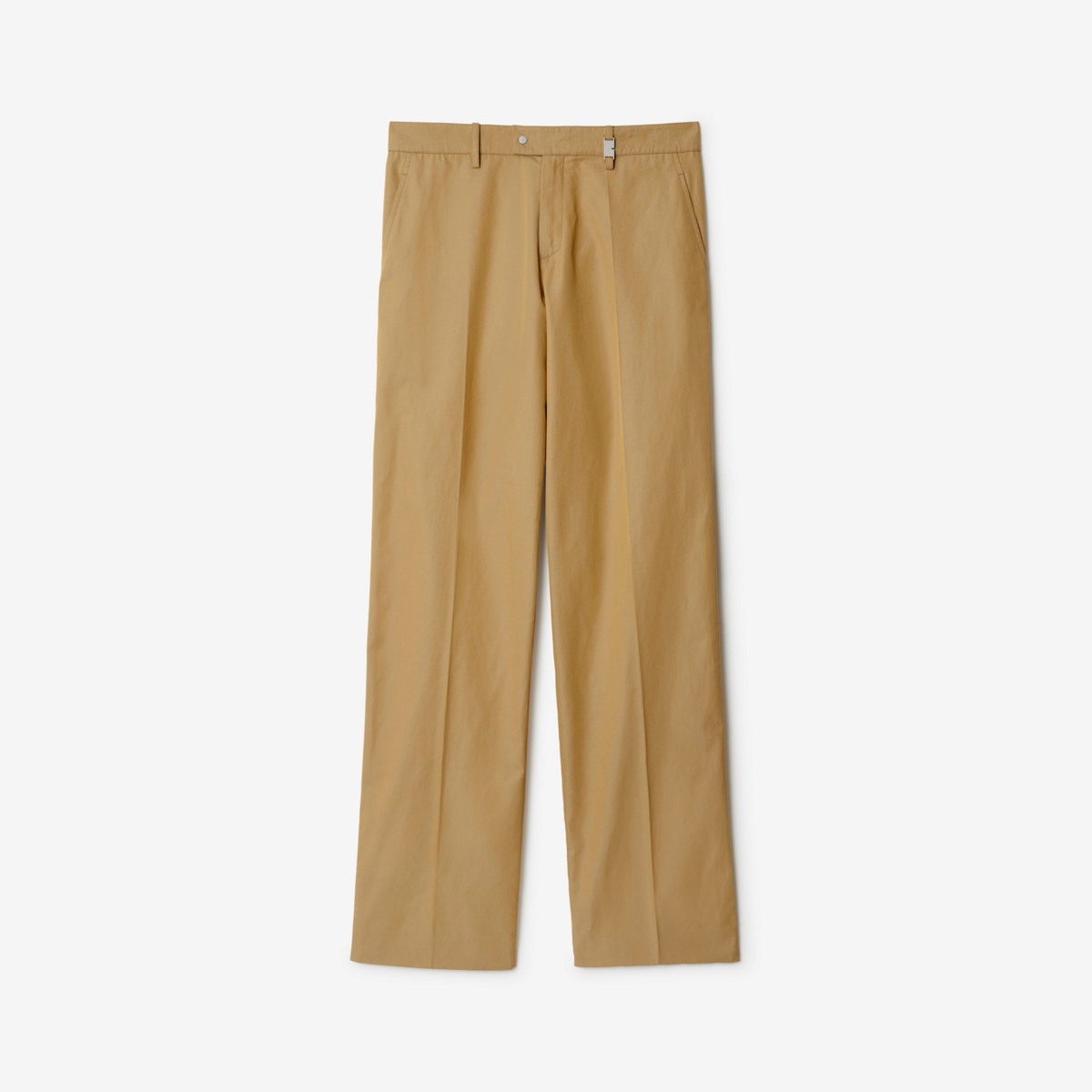 Shop Burberry Cotton Chinos In Spelt
