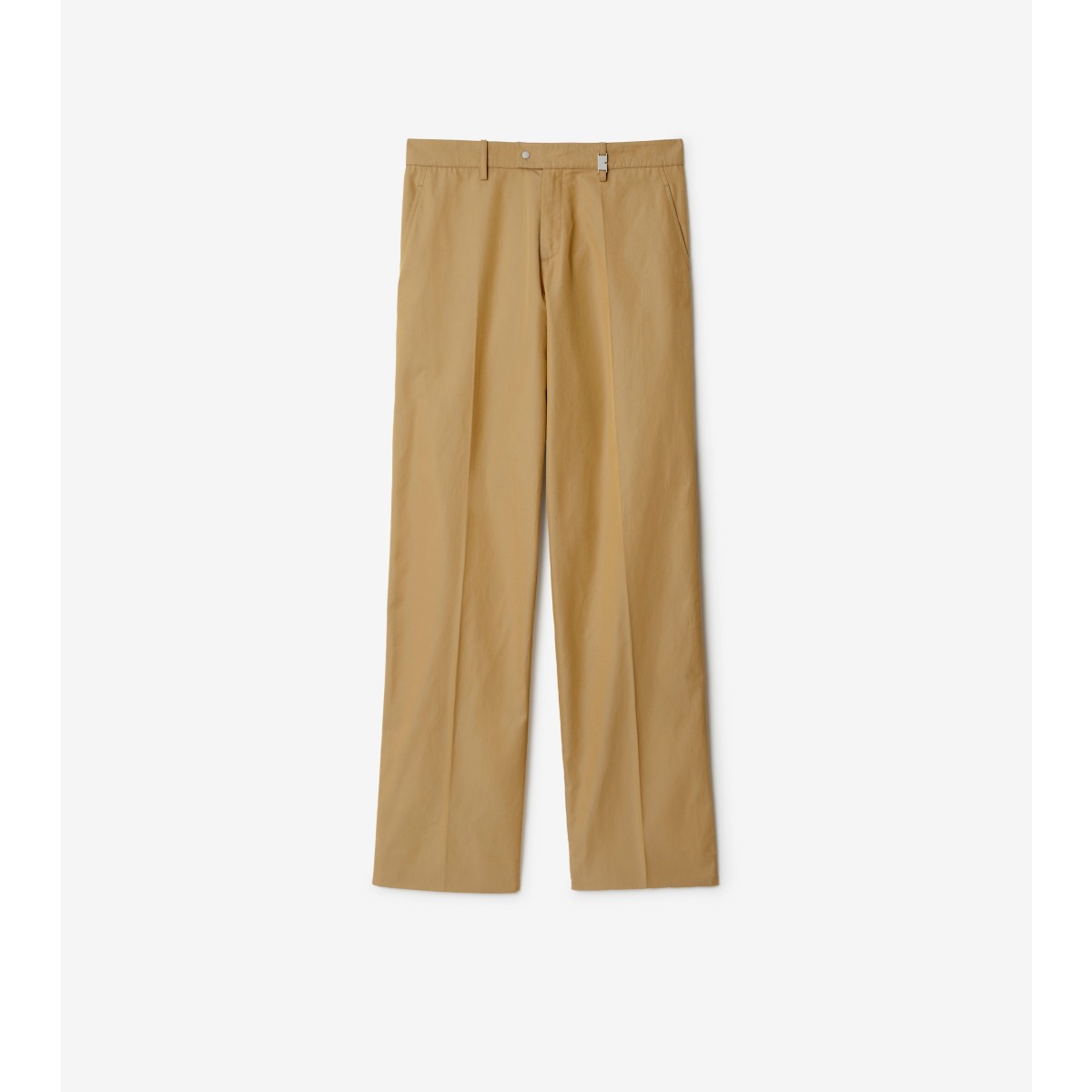 Shop Burberry Cotton Chinos In Spelt