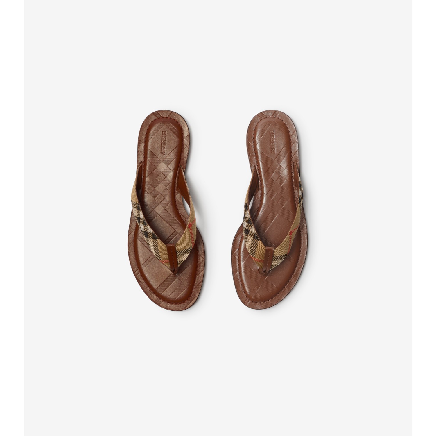 Check Pavilion Sandals in Sand beige - Women | Burberry® Official