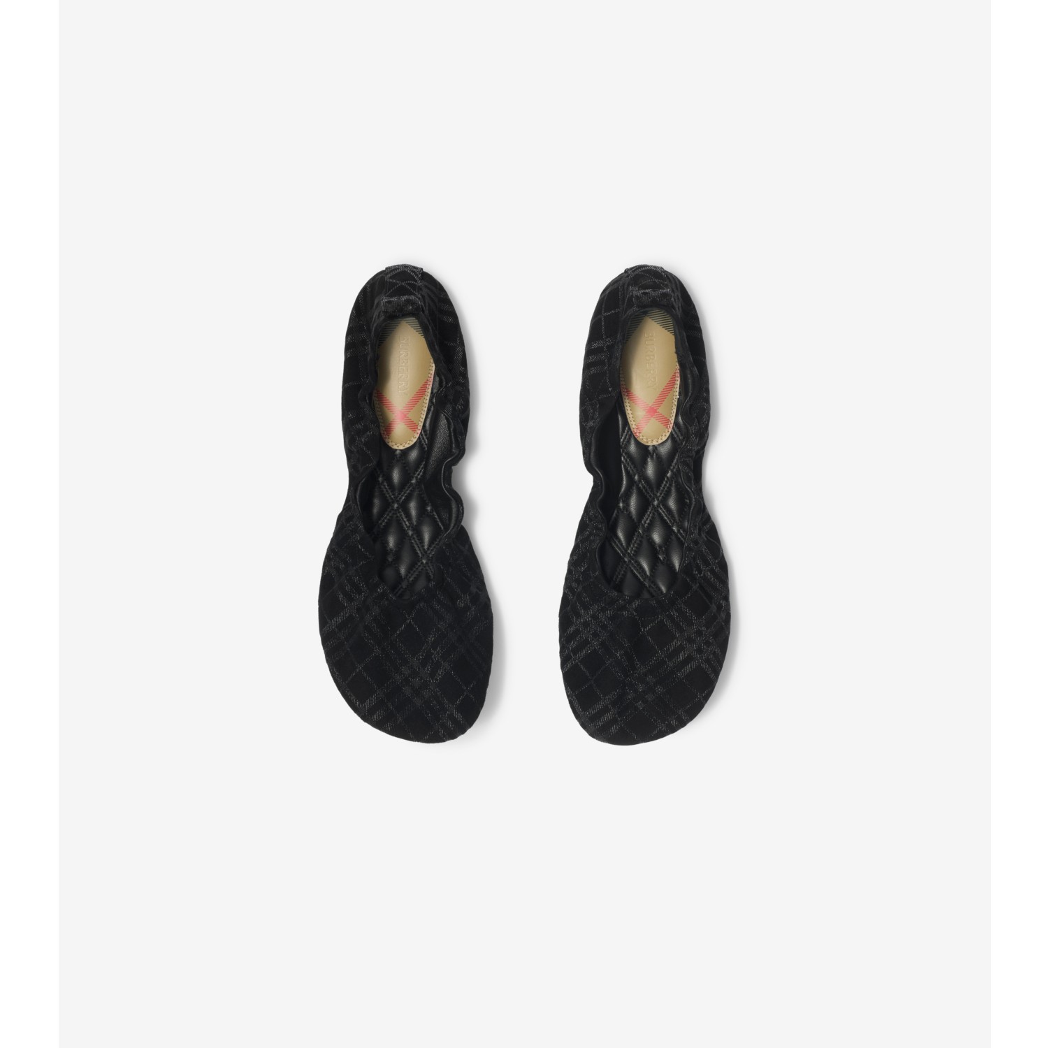 Ballerines Baby en cuir velours Check​