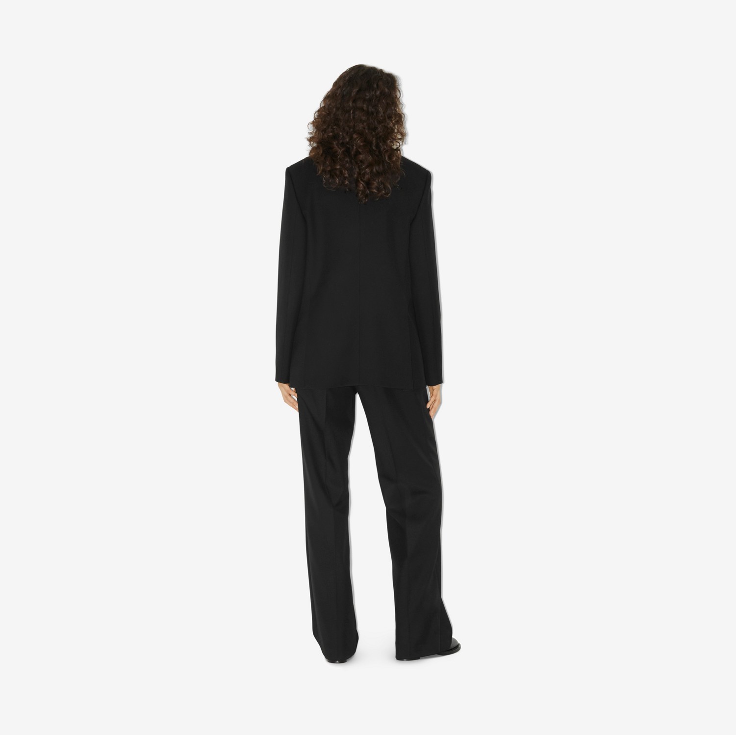 Calças estilo pantalona de lã (Preto) - Mulheres | Burberry® oficial