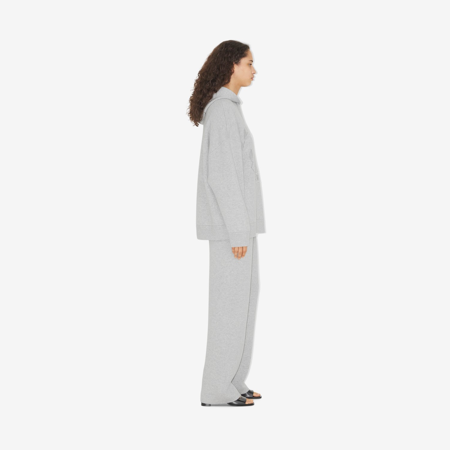 Calças jogger em mescla de cashmere (Cinza Claro Mesclado) - Mulheres | Burberry® oficial