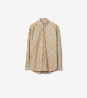 チェック コットンシャツ (フラックス) - メンズ | Burberry®公式サイト