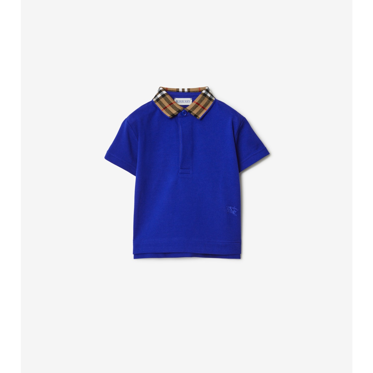 Blue burberry polo shirt on sale