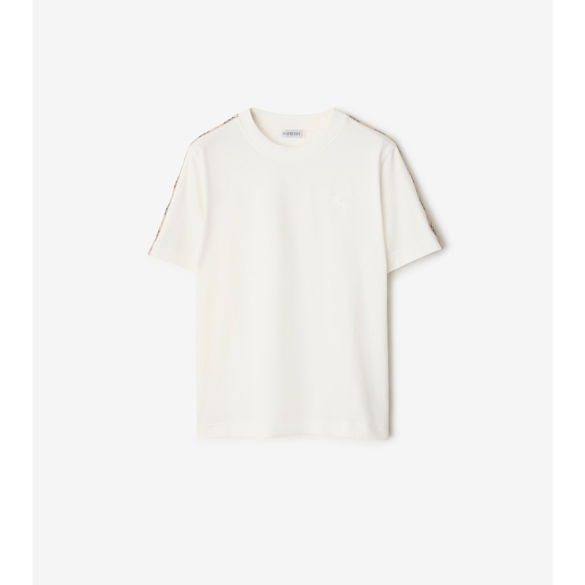  Check Trim Cotton T-shirt