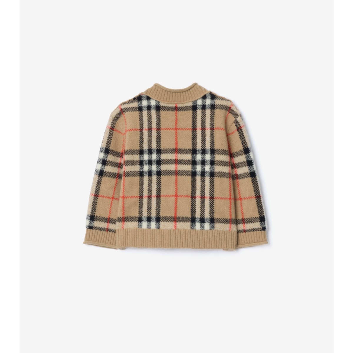  Check Wool Cashmere Cardigan