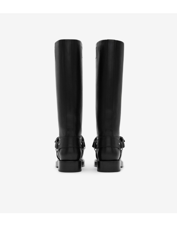 Leather Saddle High Boots