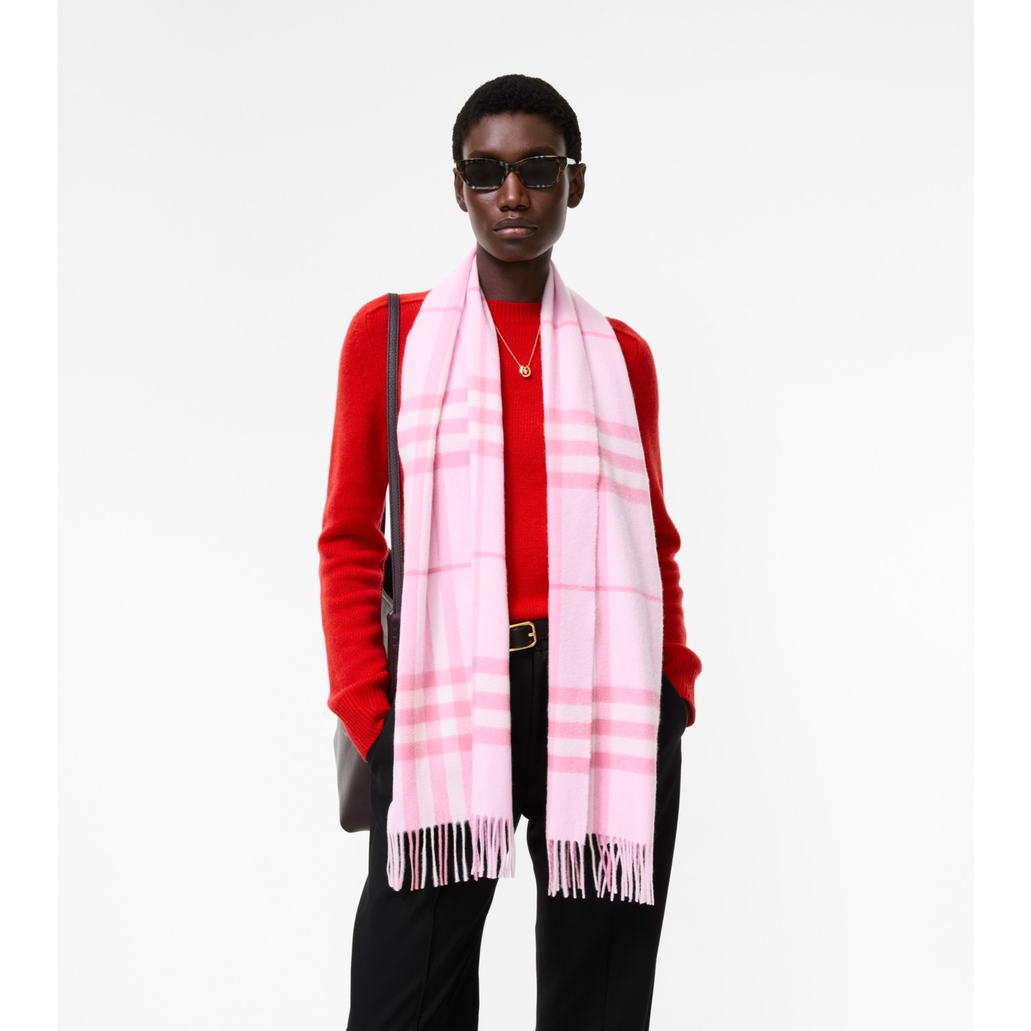 チェック カシミアスカーフ (キャミピンク) | Burberry®公式サイト