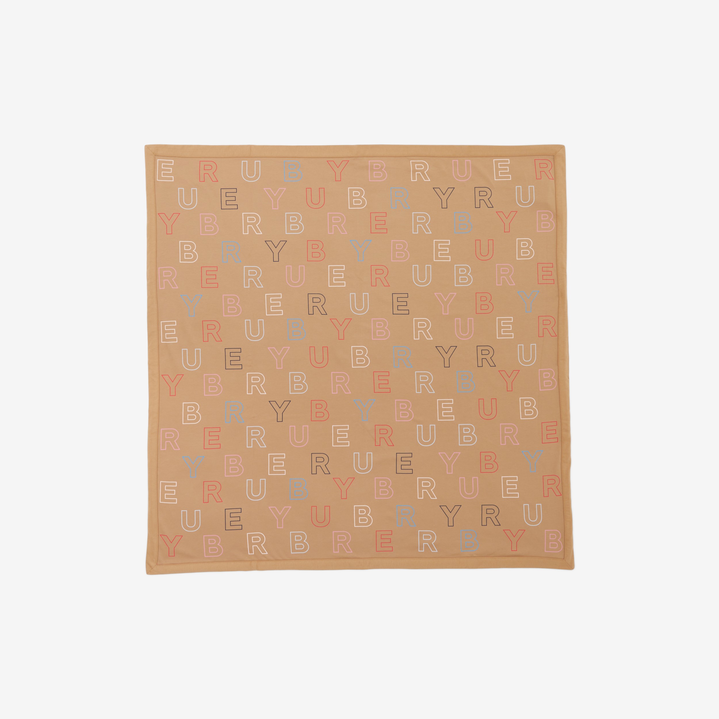 Logo Print Stretch Cotton Baby Blanket – Online Exclusive in Archive Beige  - Children | Burberry® Official