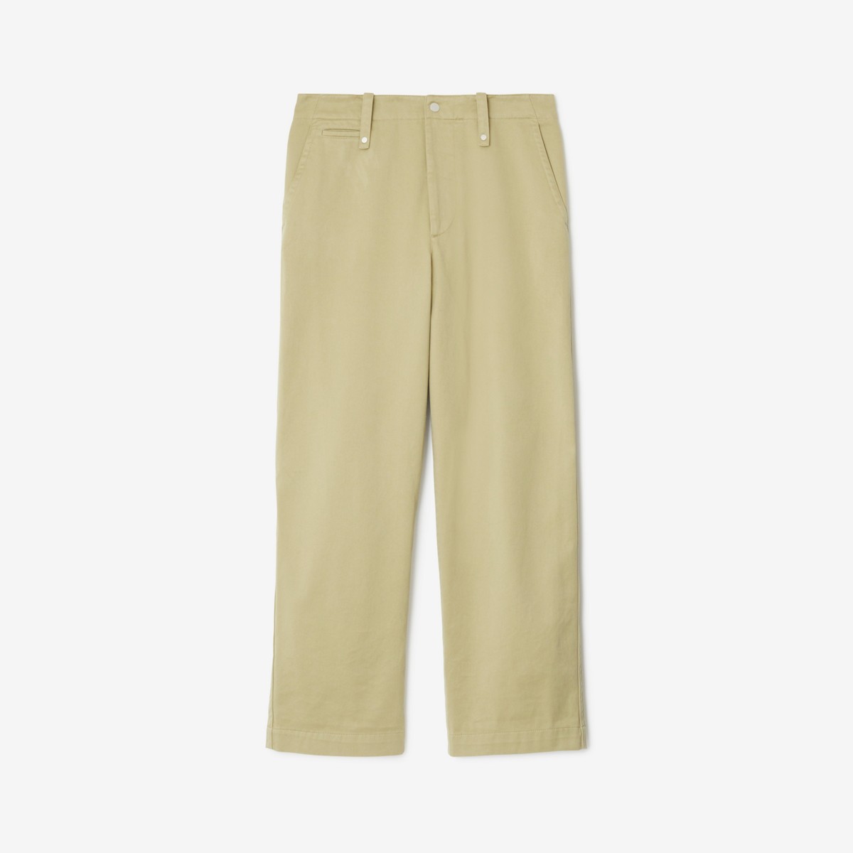 Burberry Cotton Satin Trousers In Hunter