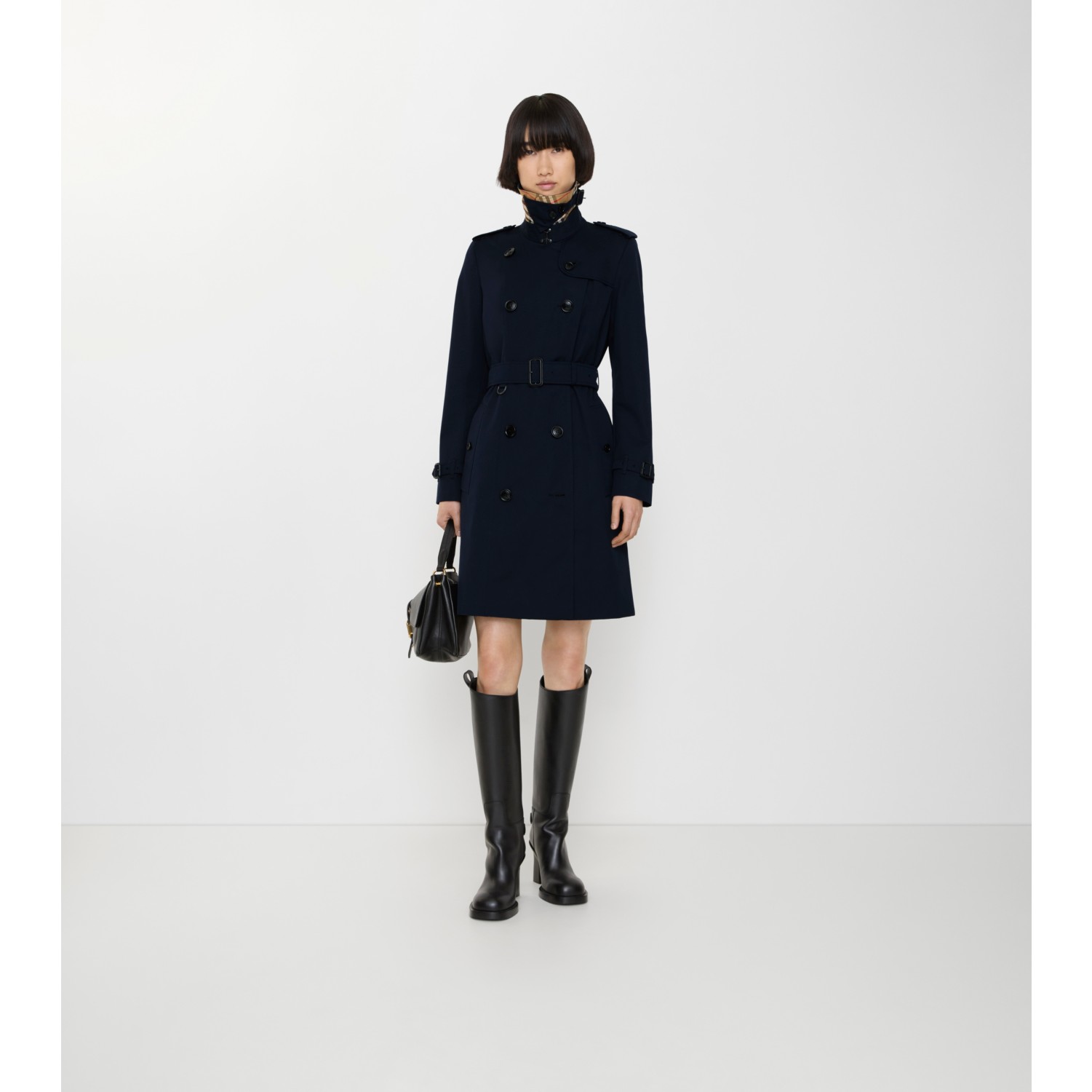 Mid-length Chelsea Heritage Trench Coat in Coal blue - Women