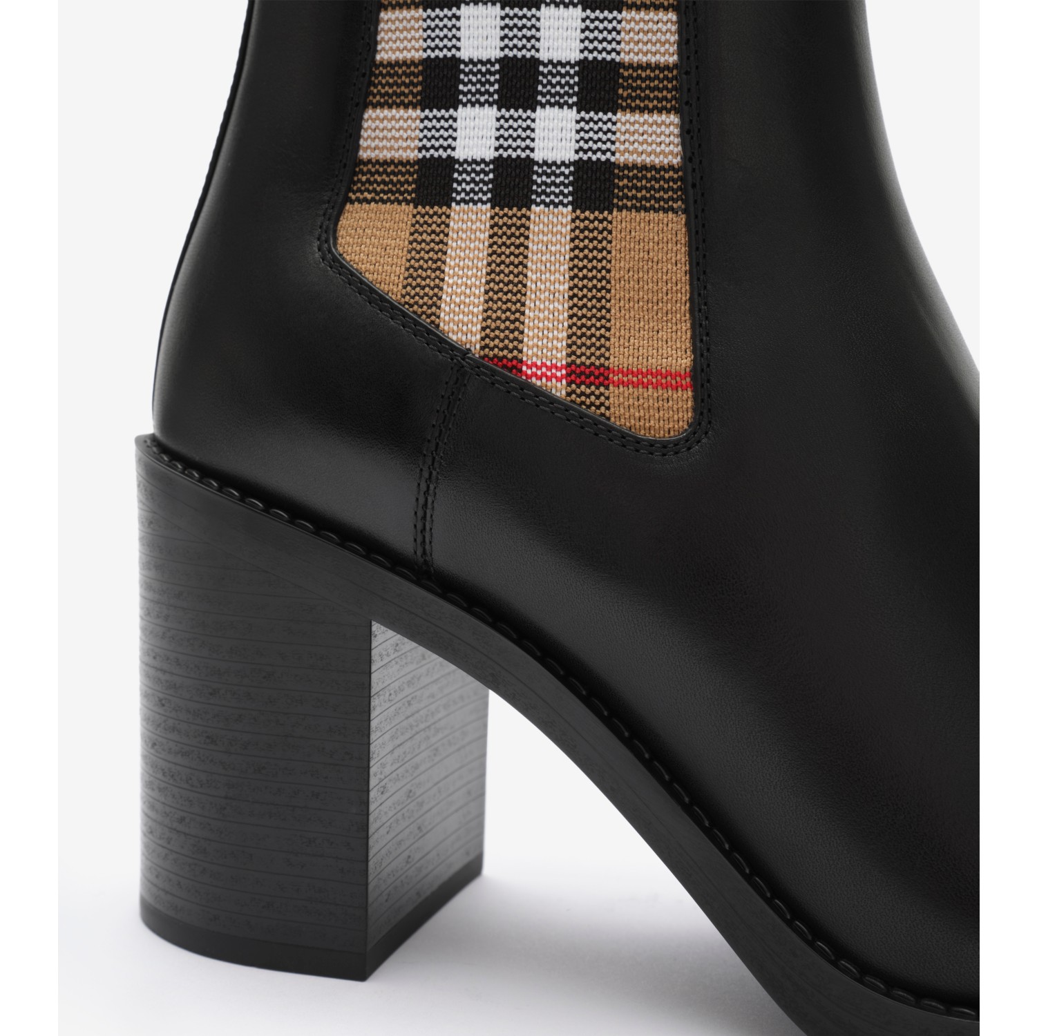 Leather Hampstead Heel Boots in Black - Women | Burberry® Official