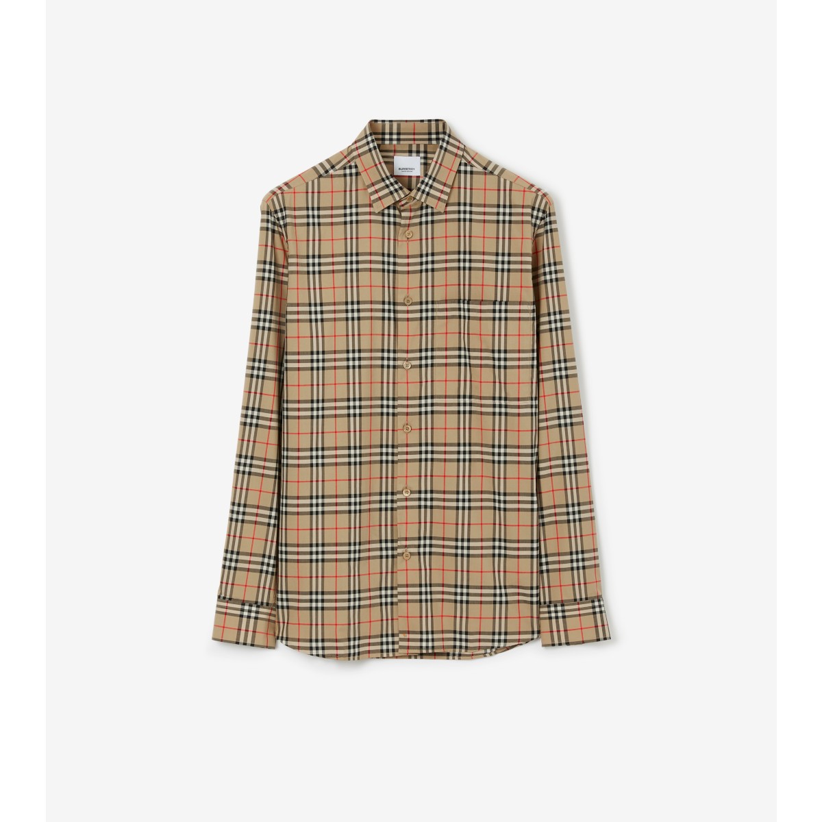 Shop Burberry Check Cotton Shirt In Archive Beige