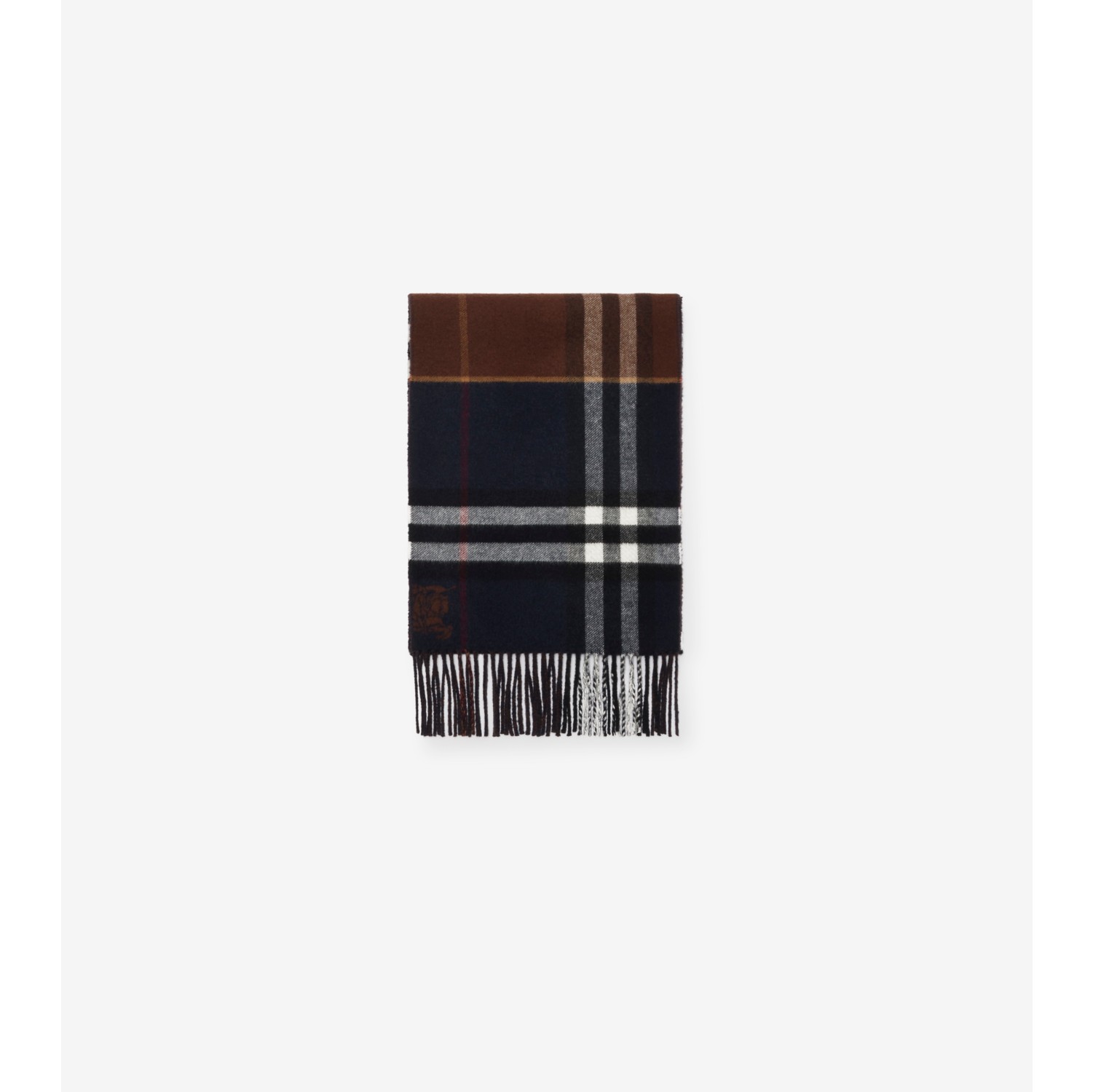 Contrast Check Cashmere Scarf