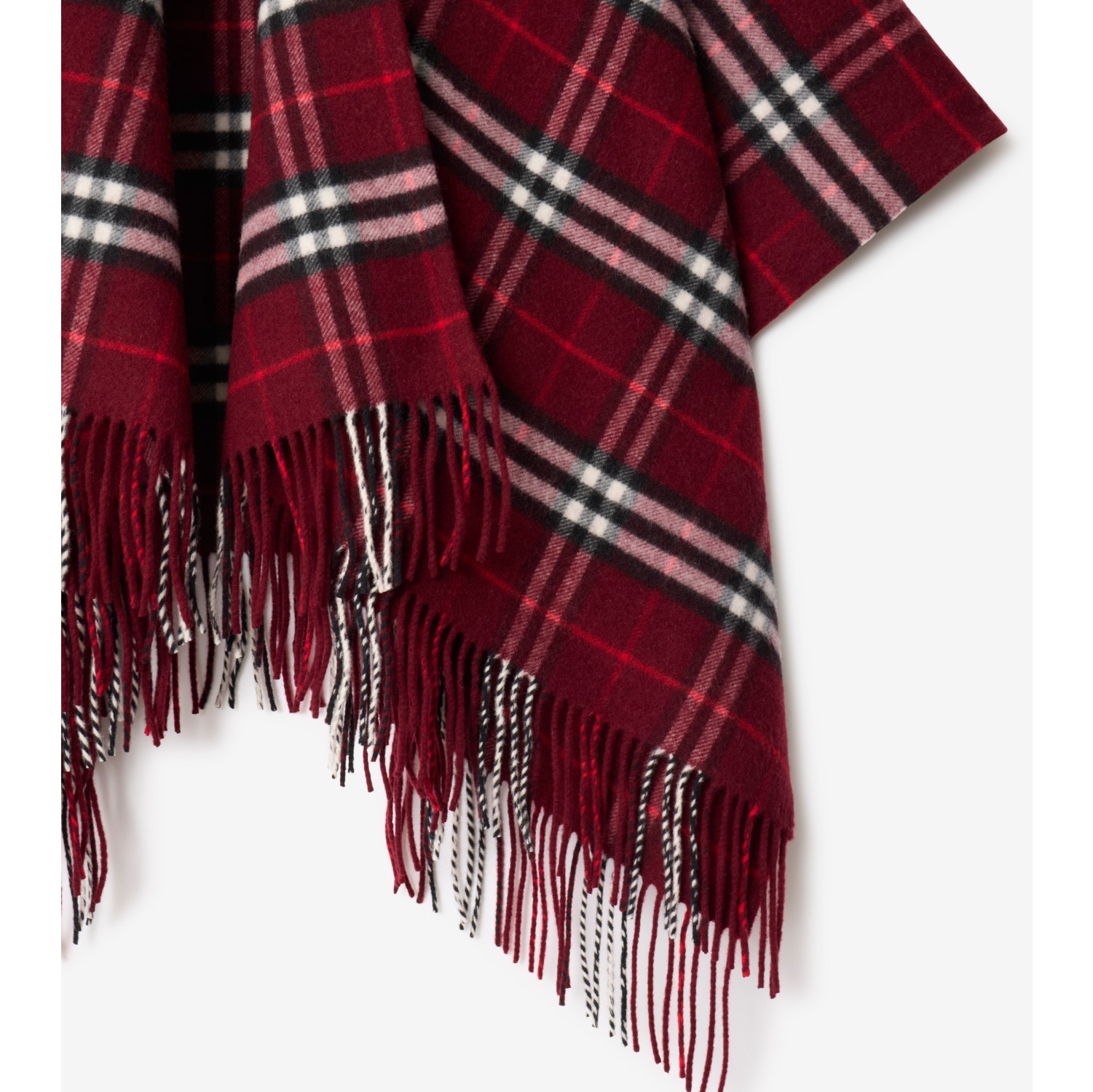 Check Wool Cashmere Cape