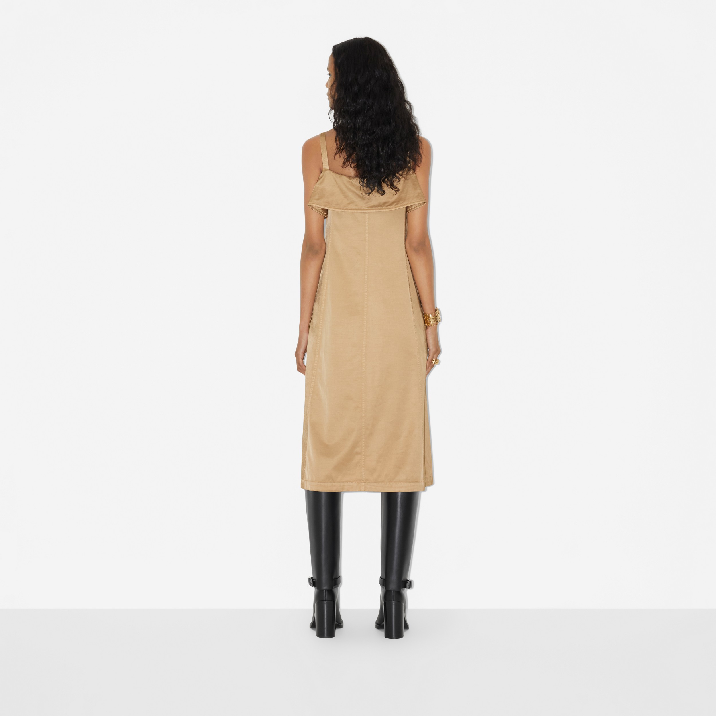 Viscose Cotton Blend Trench Dress in Soft Fawn - Women | Burberry® Official - 4