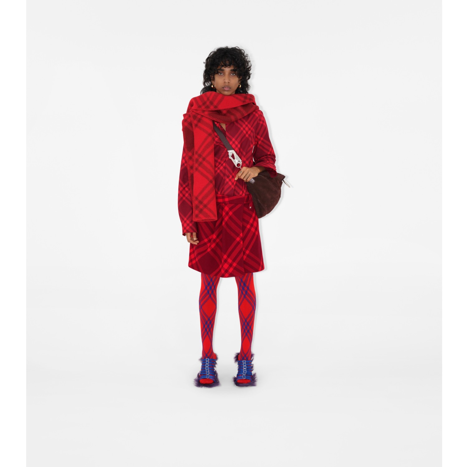 Burberry red cheap tartan skirt