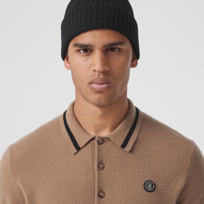 men's cashmere polo shirt long sleeve