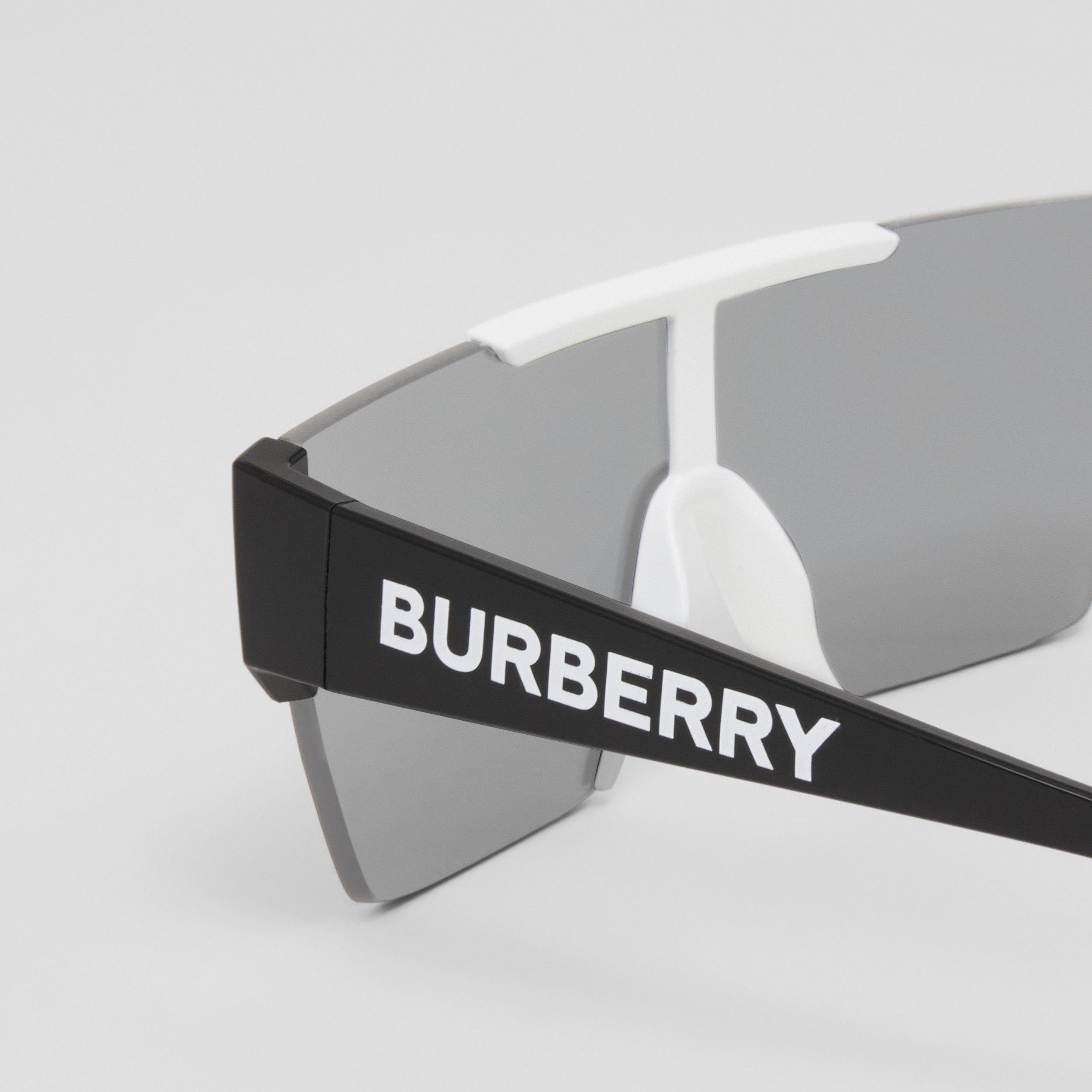 Logo Detail Rectangular Sunglasses in White | Burberry® Official - 2