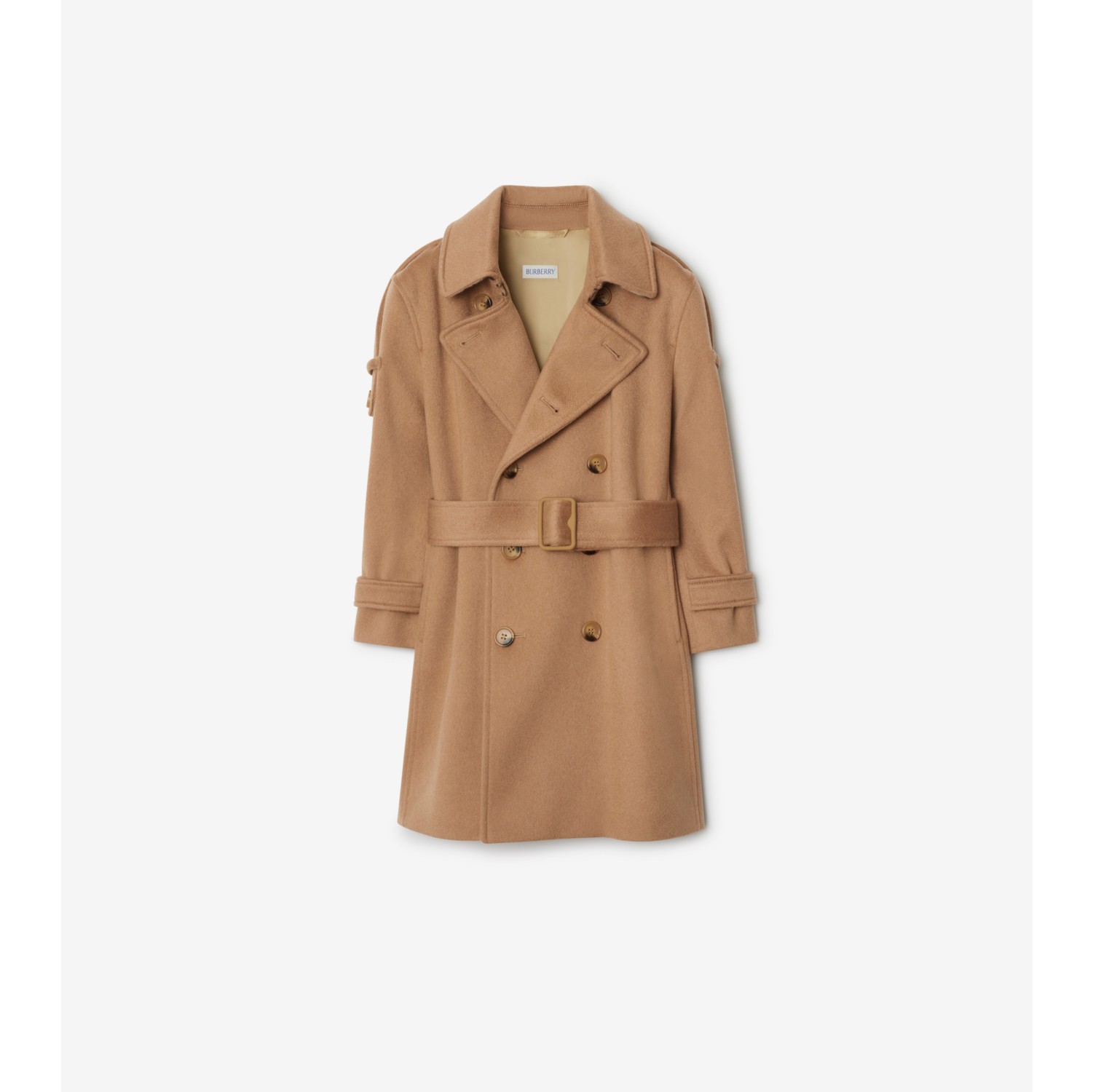 Cashmere Trench Coat in Camel melange Burberry Official