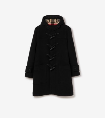 Wool Blend Duffle Coat in Black - Men