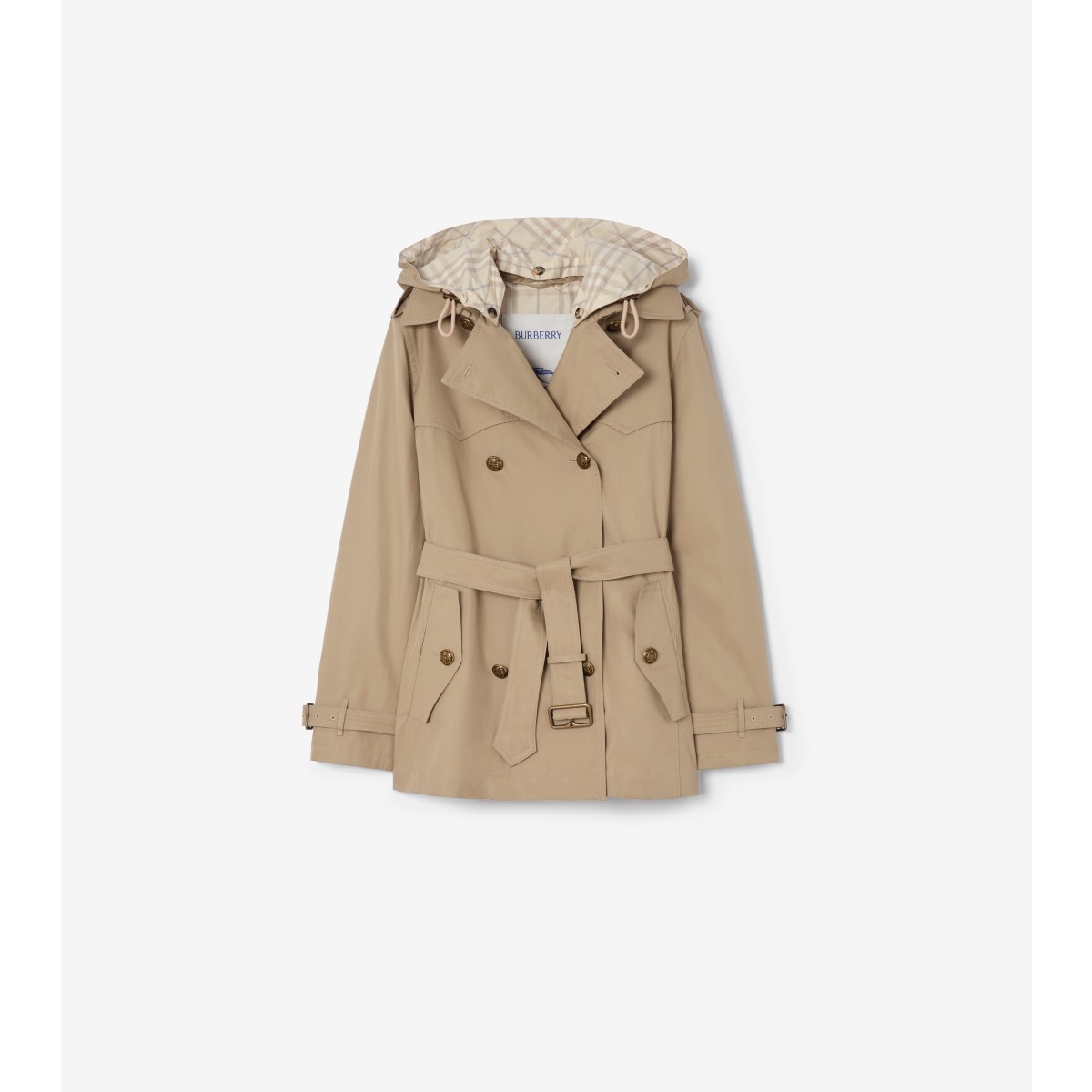  Check Short Tropical Gabardine Foxfield Trench Coat